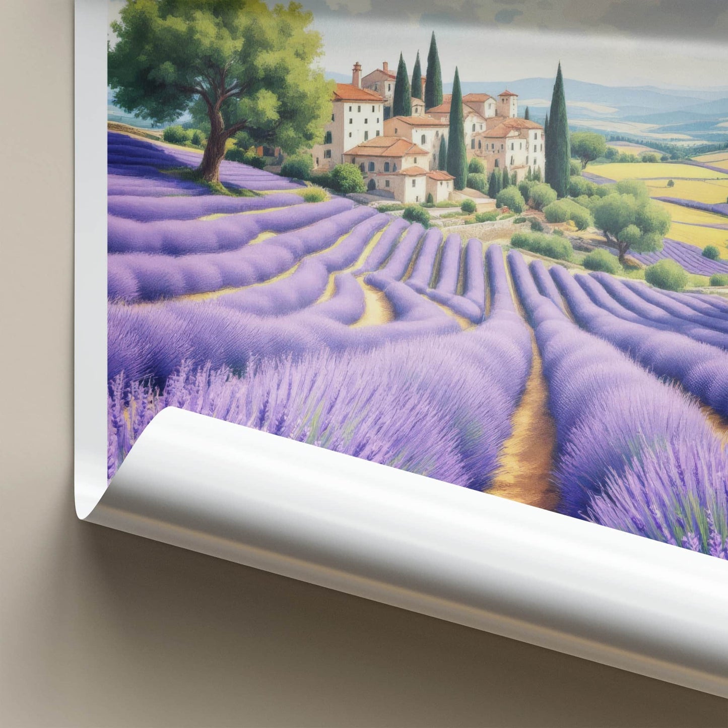 Provence Poster - France Travel Art - Lavender Village Fields Home Decor