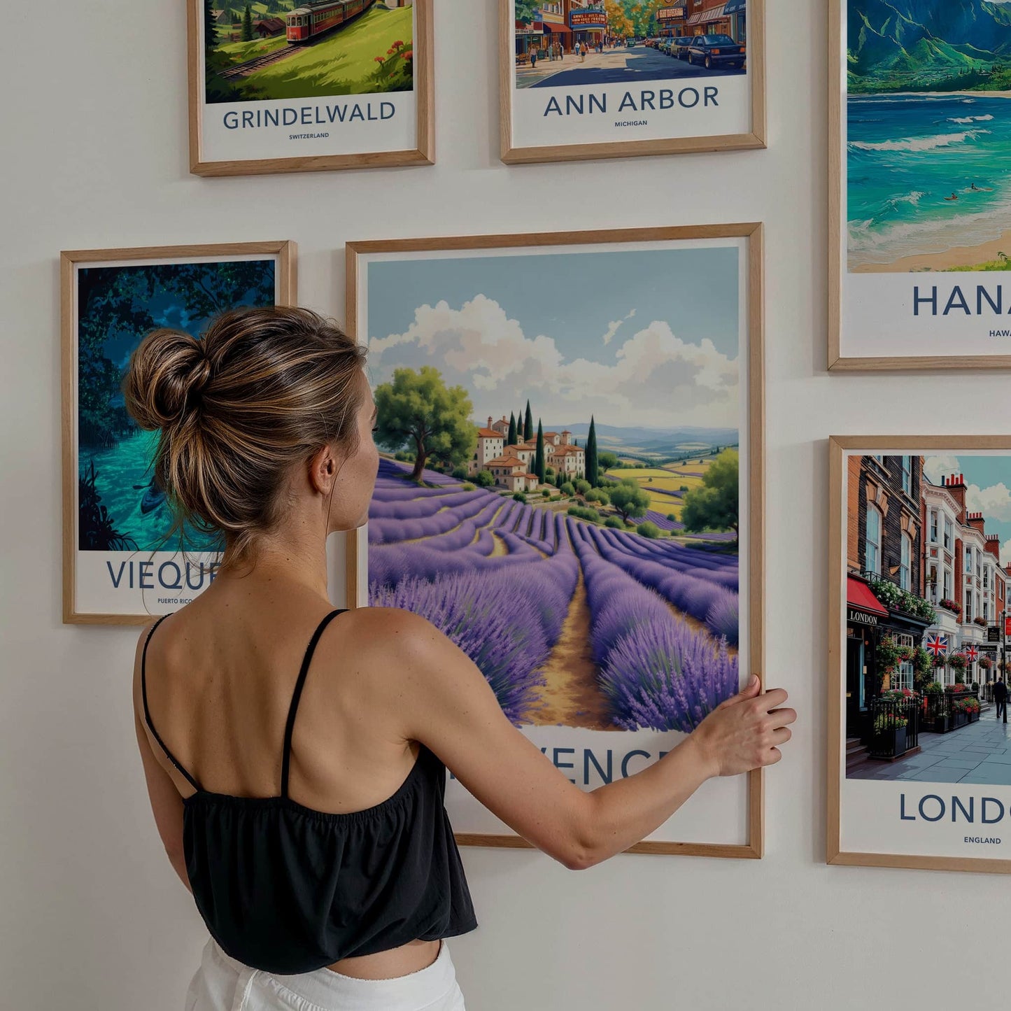 Provence Poster - France Travel Art - Lavender Village Fields Home Decor