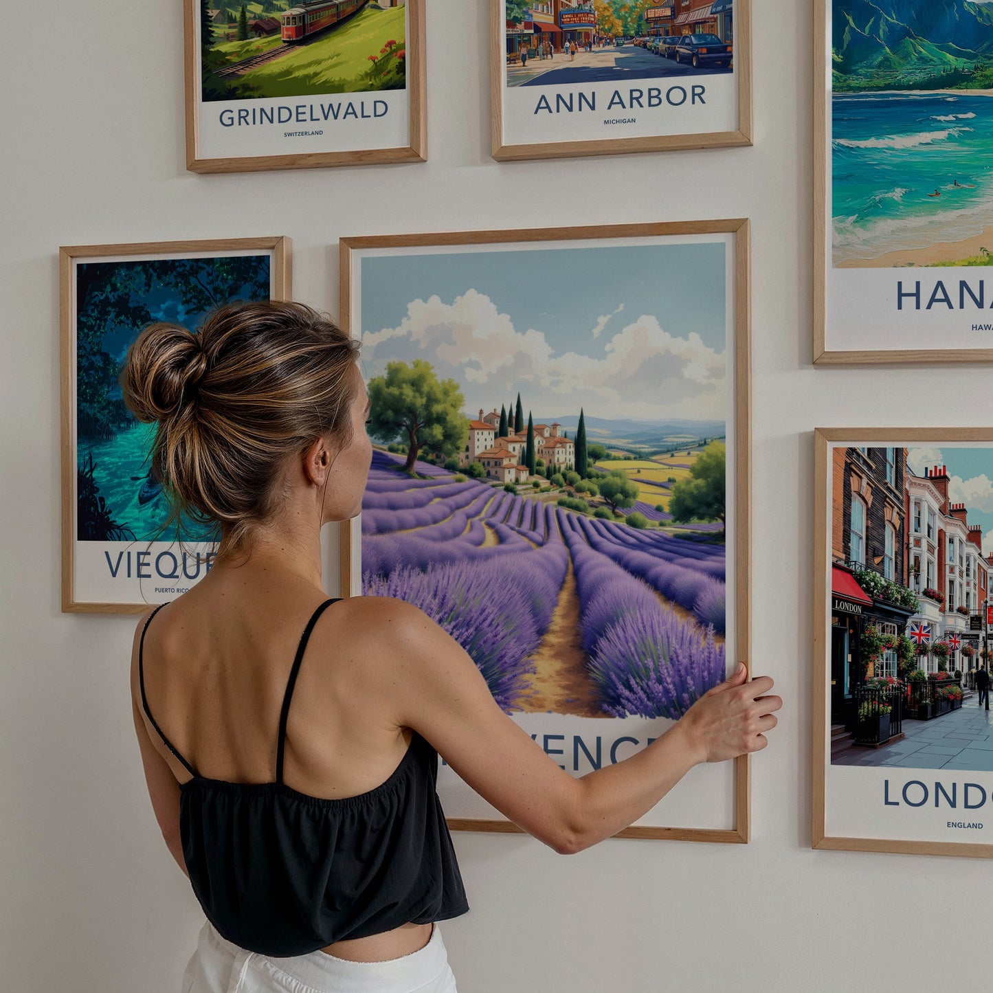 Provence Poster - France Travel Art - Lavender Village Fields Home Decor