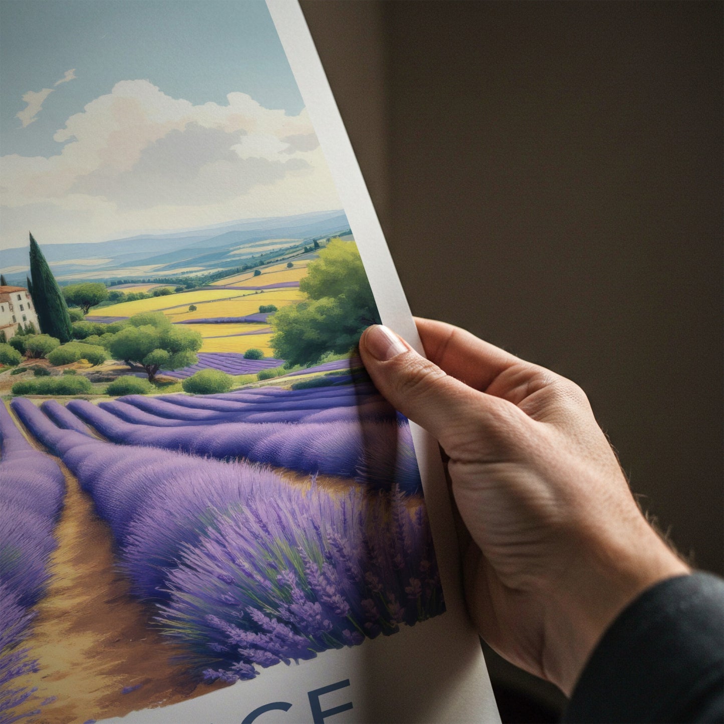 Provence Poster - France Travel Art - Lavender Village Fields Home Decor