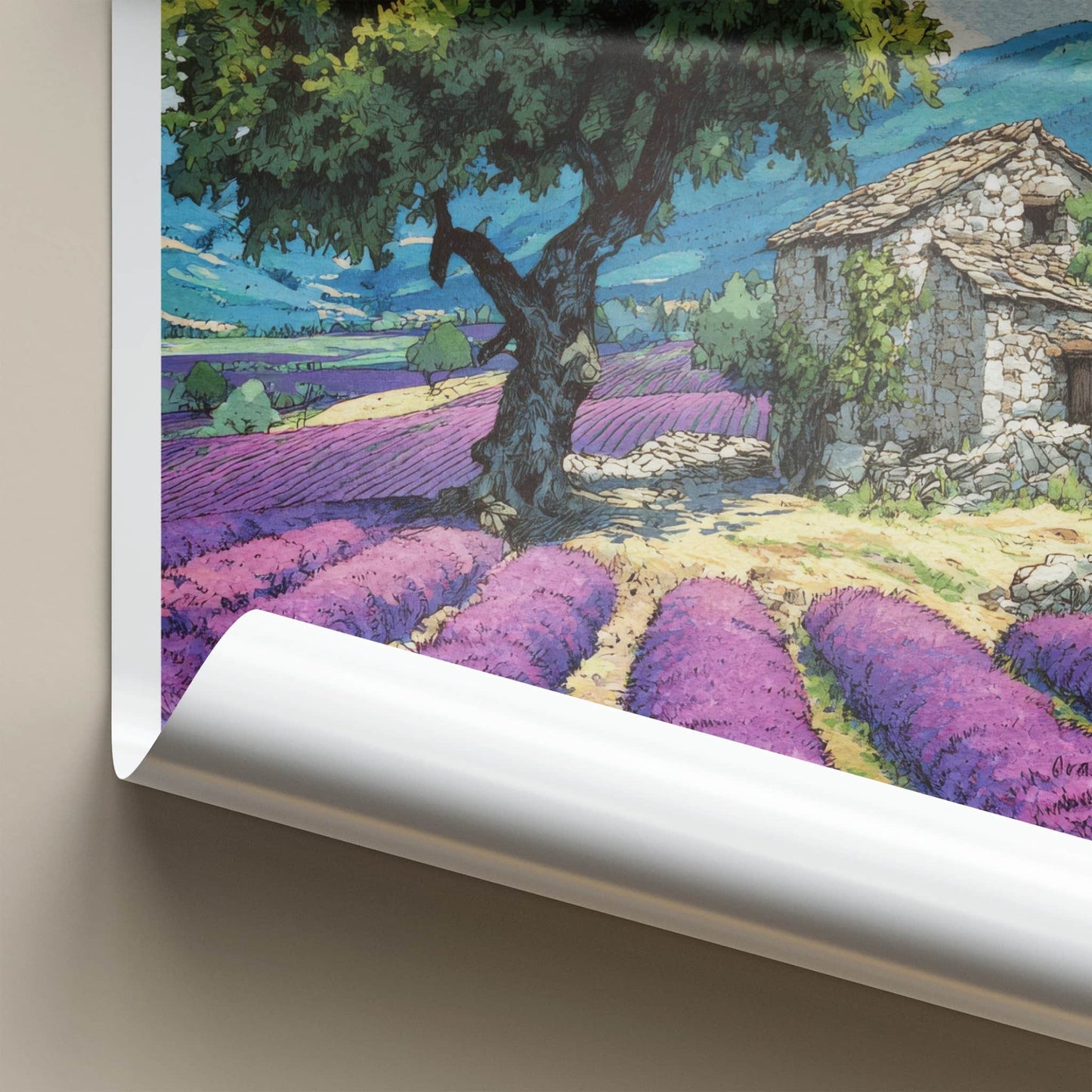 Provence Poster - France Travel Art - Stone House View Home Art