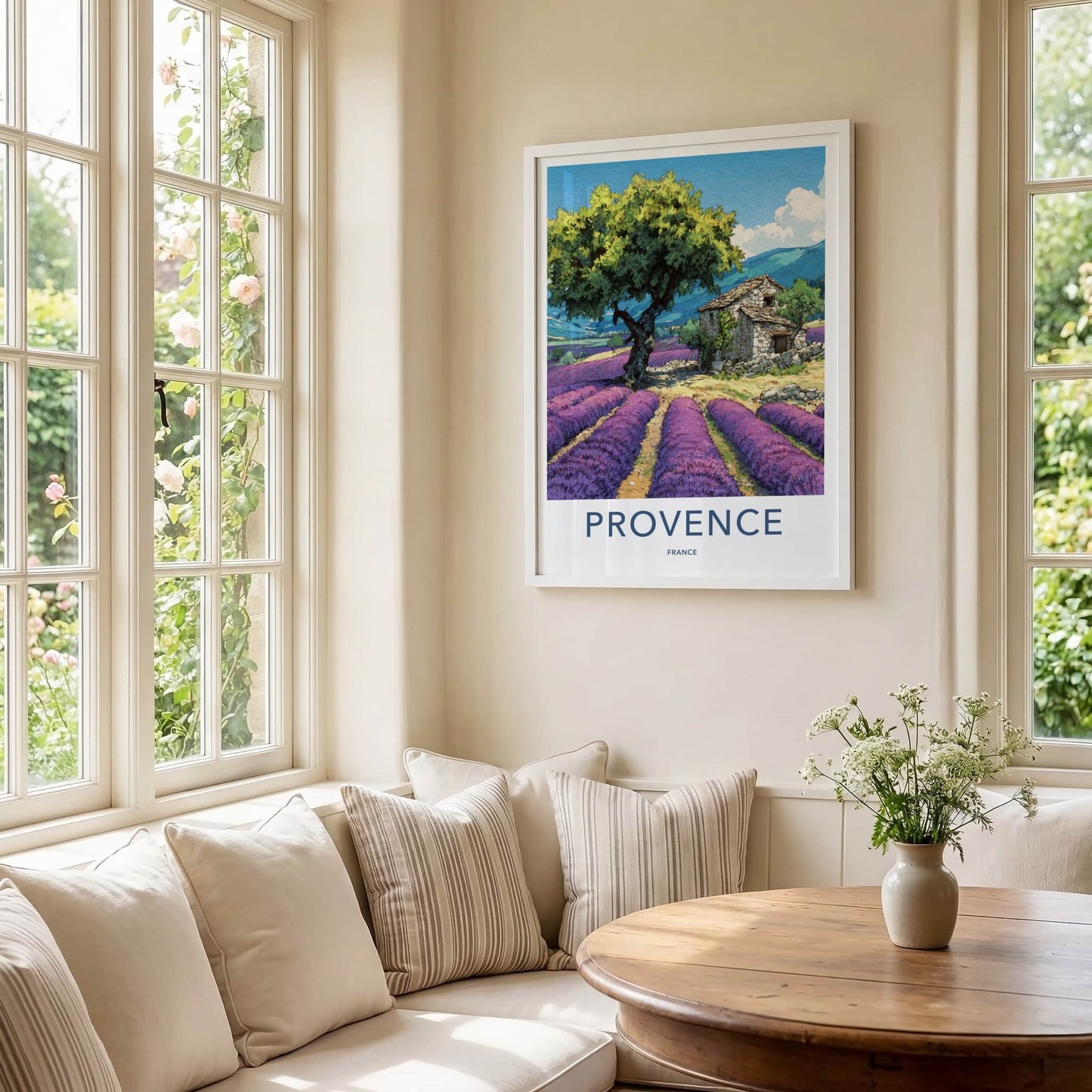 Provence Poster - France Travel Art - Stone House View Home Art