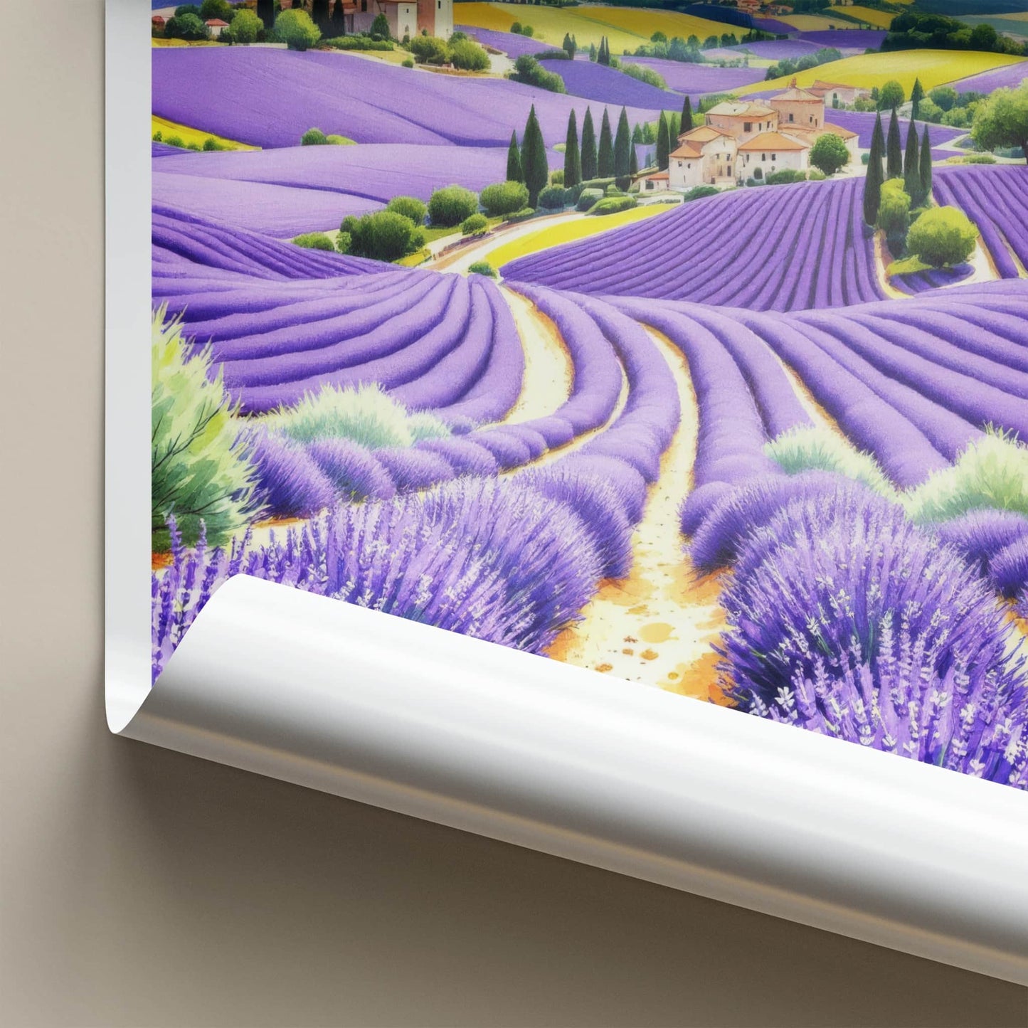 Provence Poster - France Wall Art - Rolling Lavender Fields Home Decor