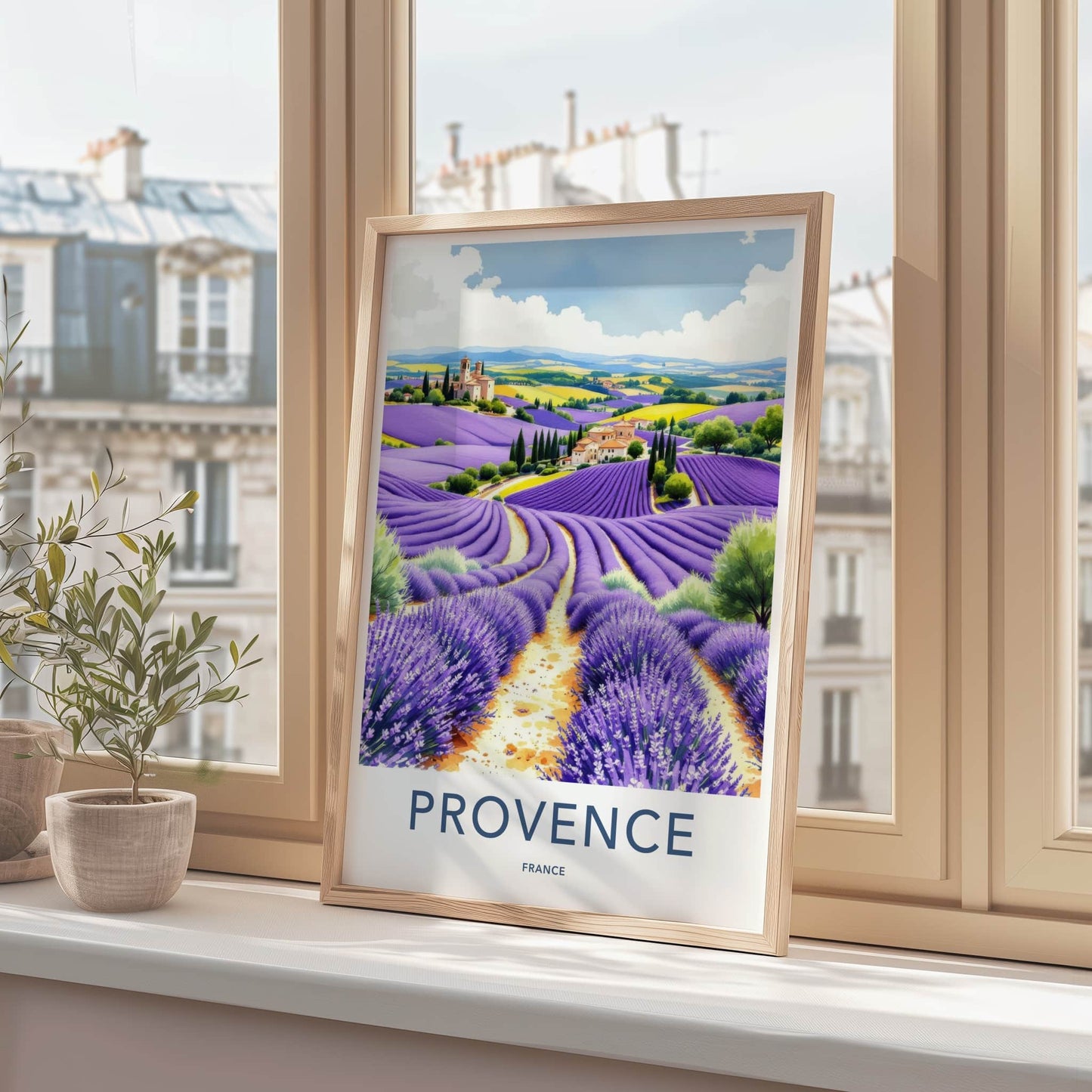 Provence Poster - France Wall Art - Rolling Lavender Fields Home Decor