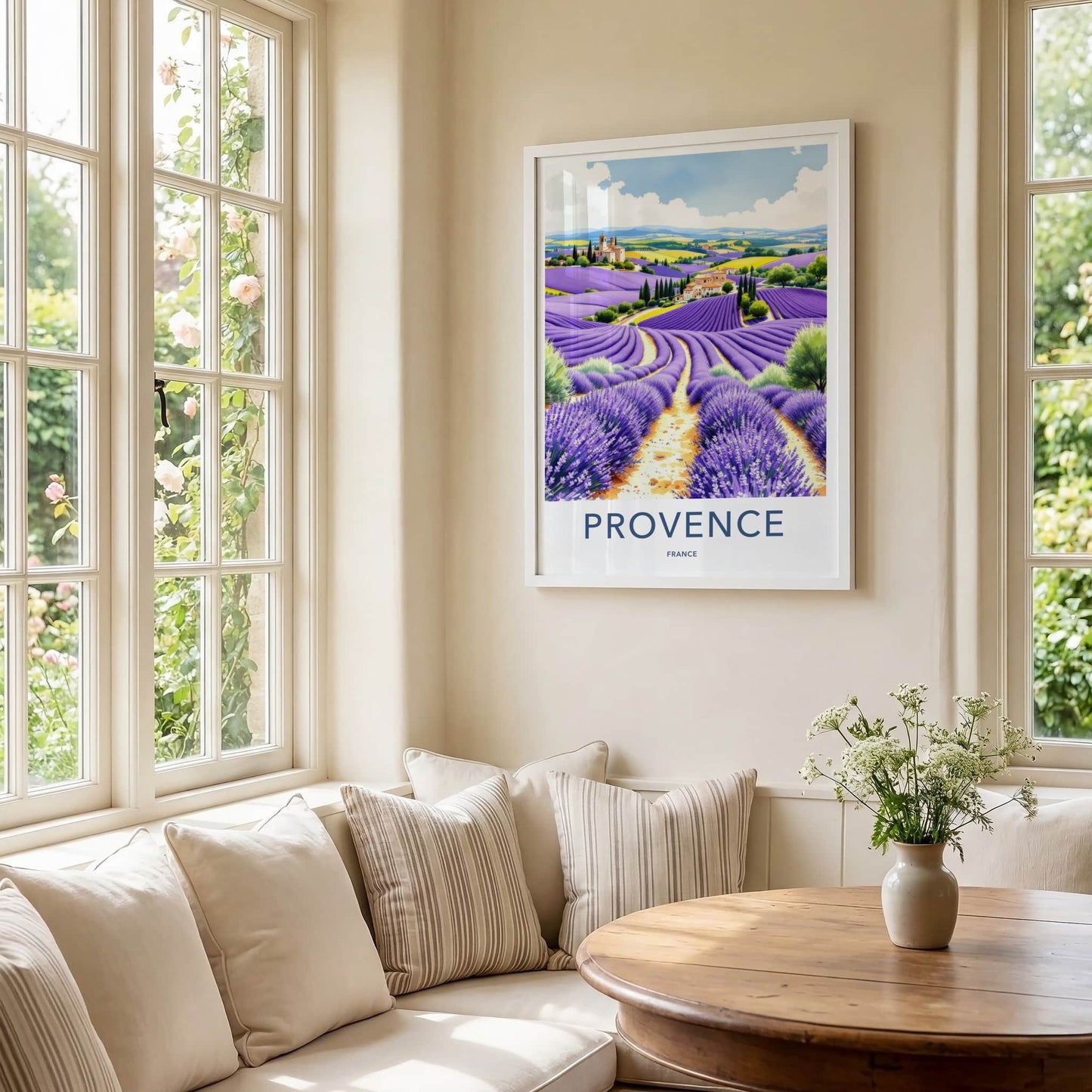 Provence Poster - France Wall Art - Rolling Lavender Fields Home Decor