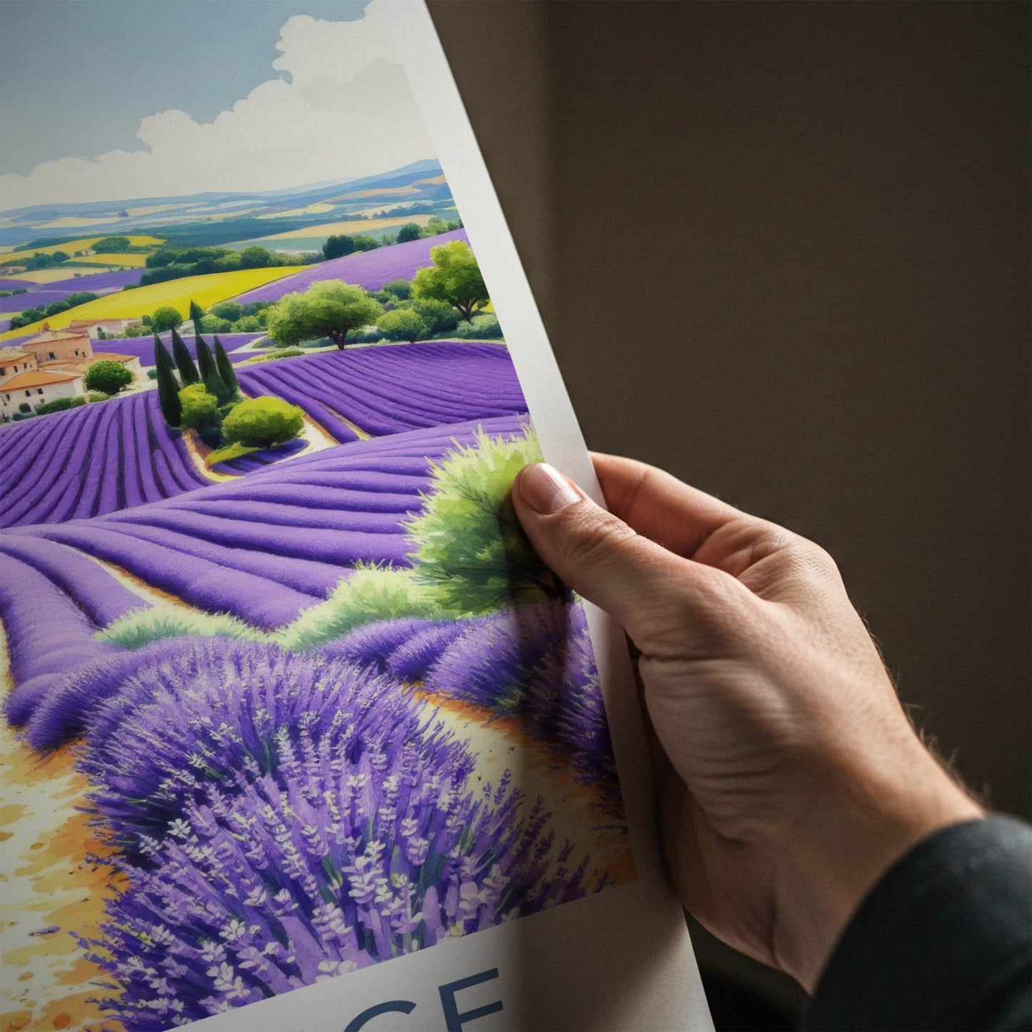 Provence Poster - France Wall Art - Rolling Lavender Fields Home Decor