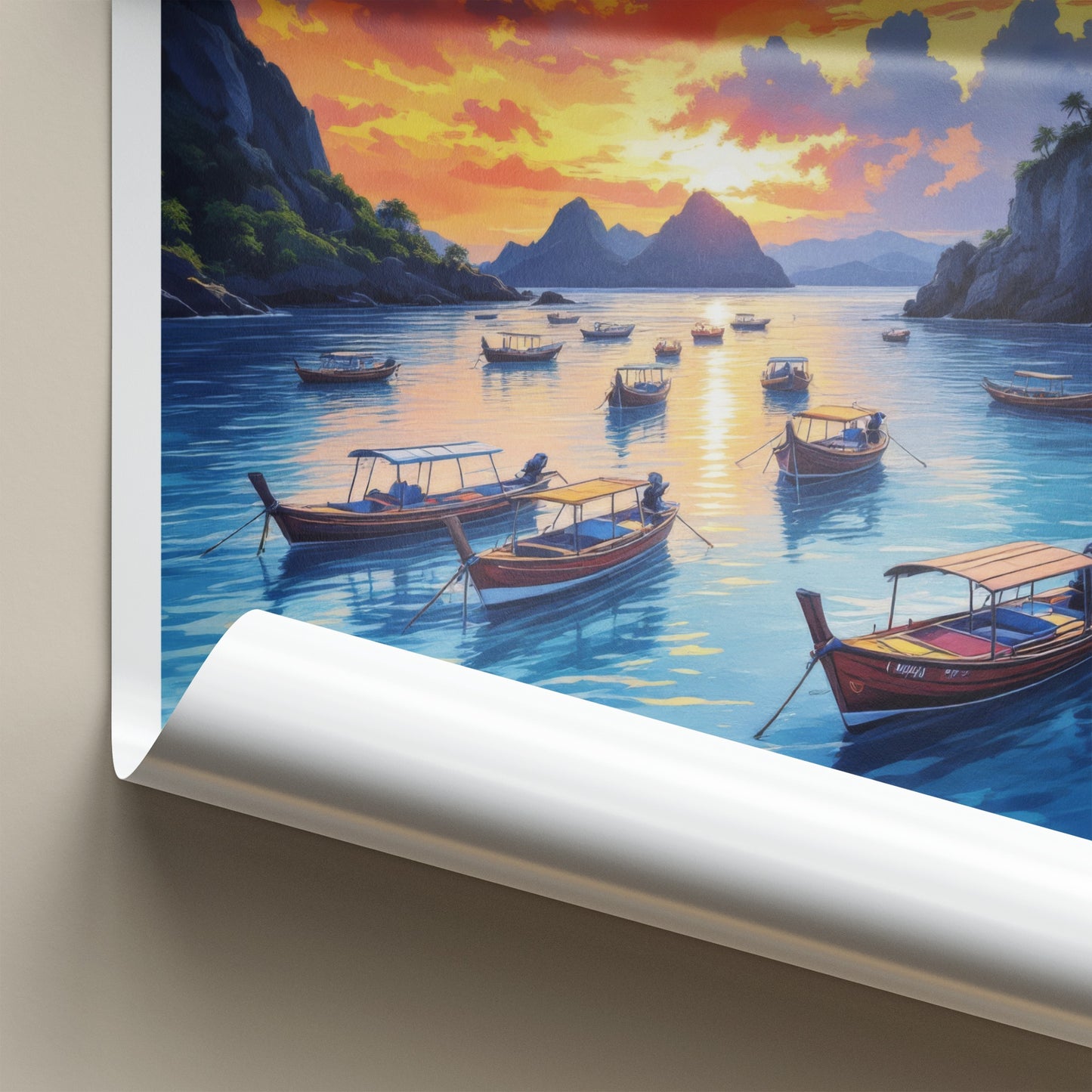 Puerto Princesa Poster - Philippines Travel Art - Tropical Bay Sunset Home Decor