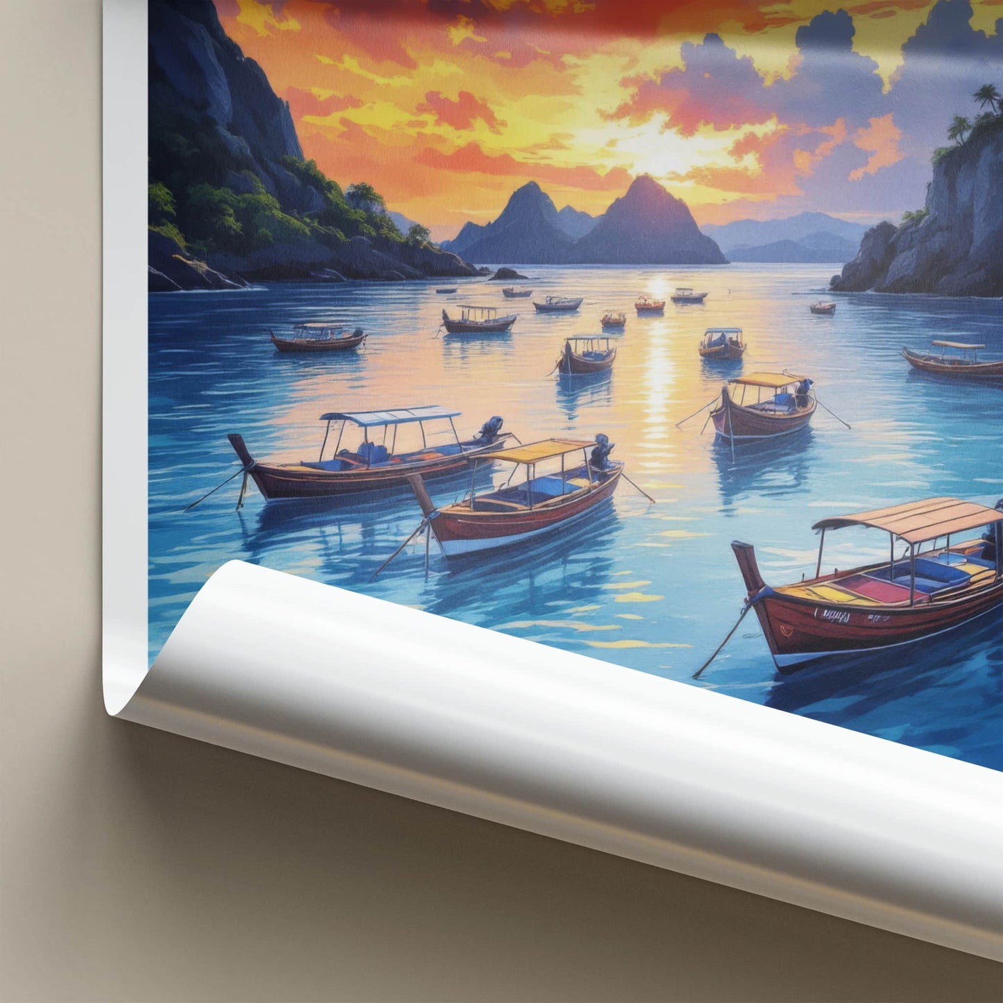Puerto Princesa Poster - Philippines Travel Art - Tropical Bay Sunset Home Decor