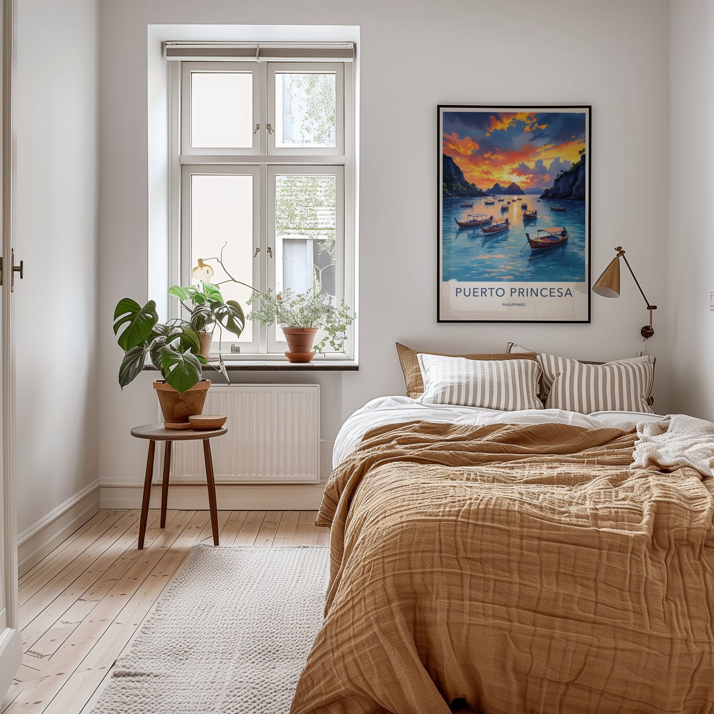 Puerto Princesa Poster - Philippines Travel Art - Tropical Bay Sunset Home Decor