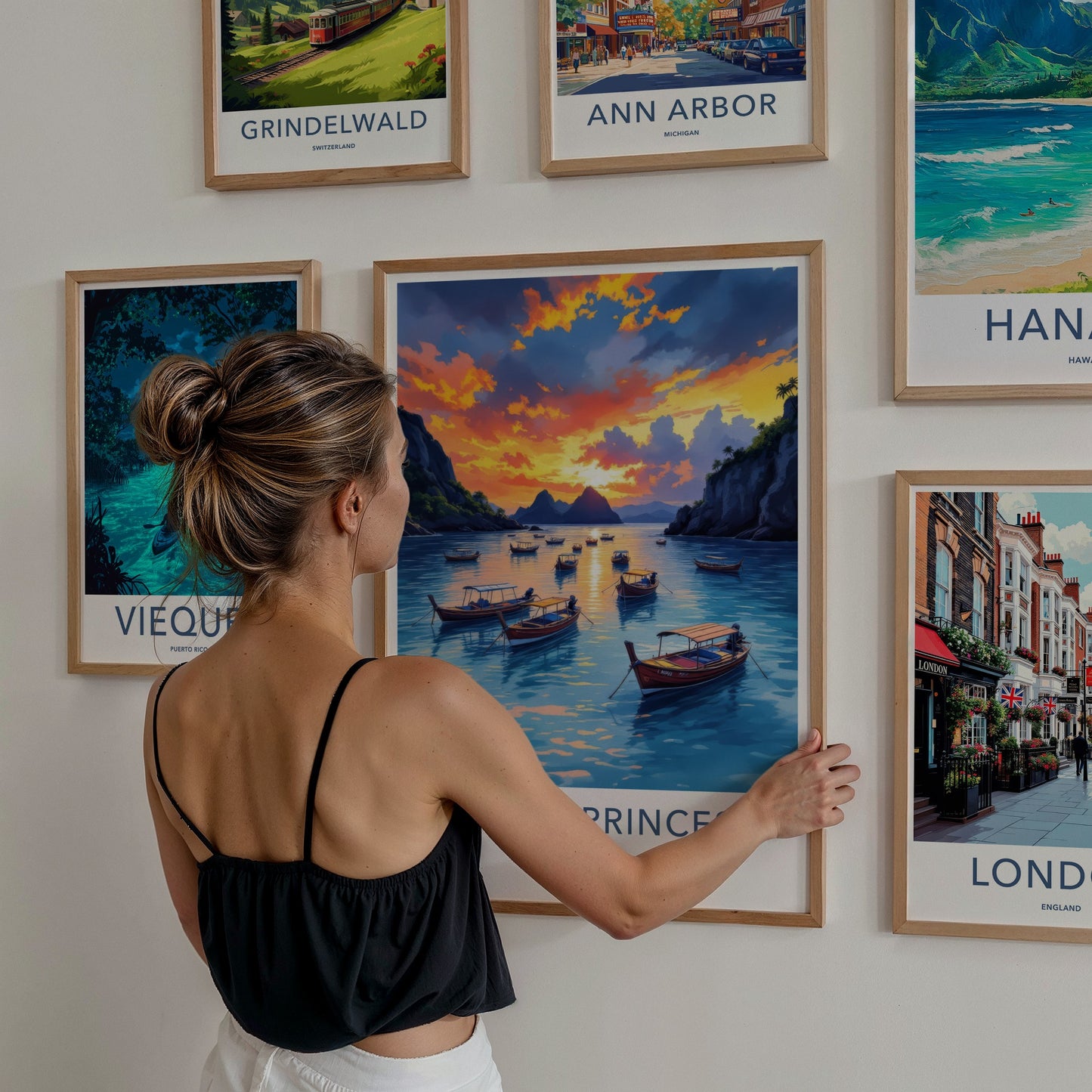 Puerto Princesa Poster - Philippines Travel Art - Tropical Bay Sunset Home Decor