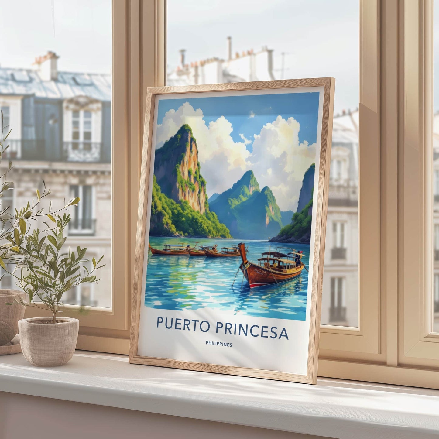 Puerto Princesa Poster - Philippines Travel Art - Tropical Island Home Decor
