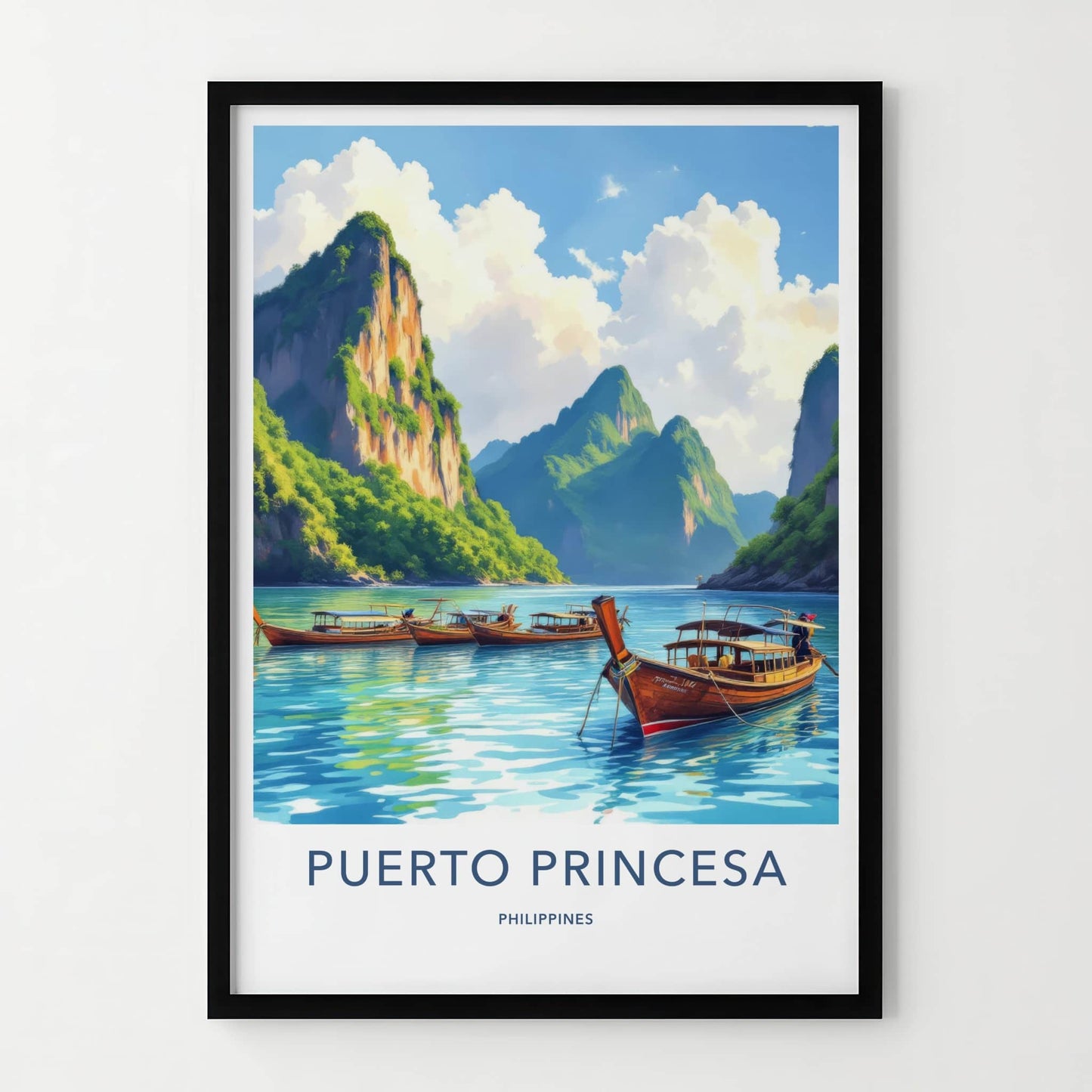 Puerto Princesa Poster - Philippines Travel Art - Tropical Island Home Decor