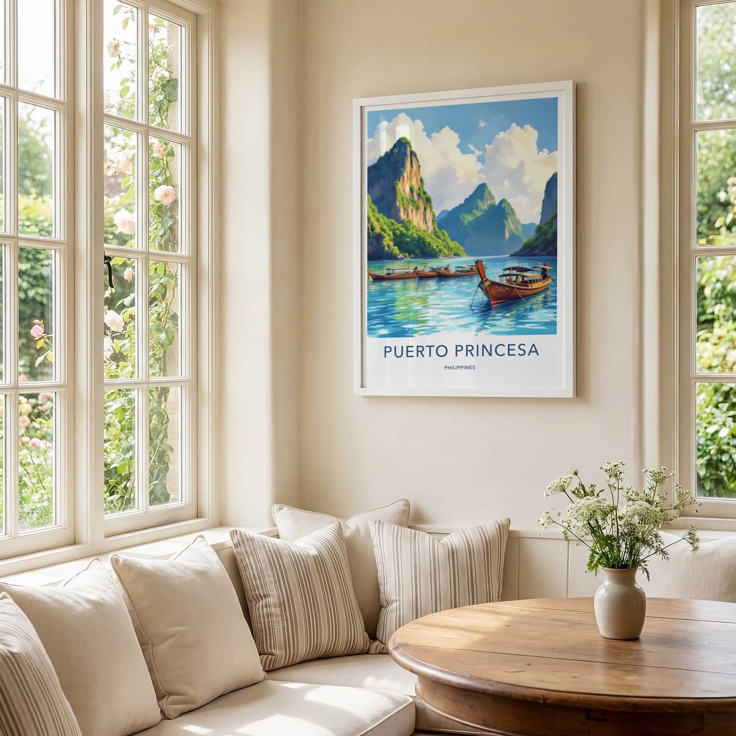 Puerto Princesa Poster - Philippines Travel Art - Tropical Island Home Decor