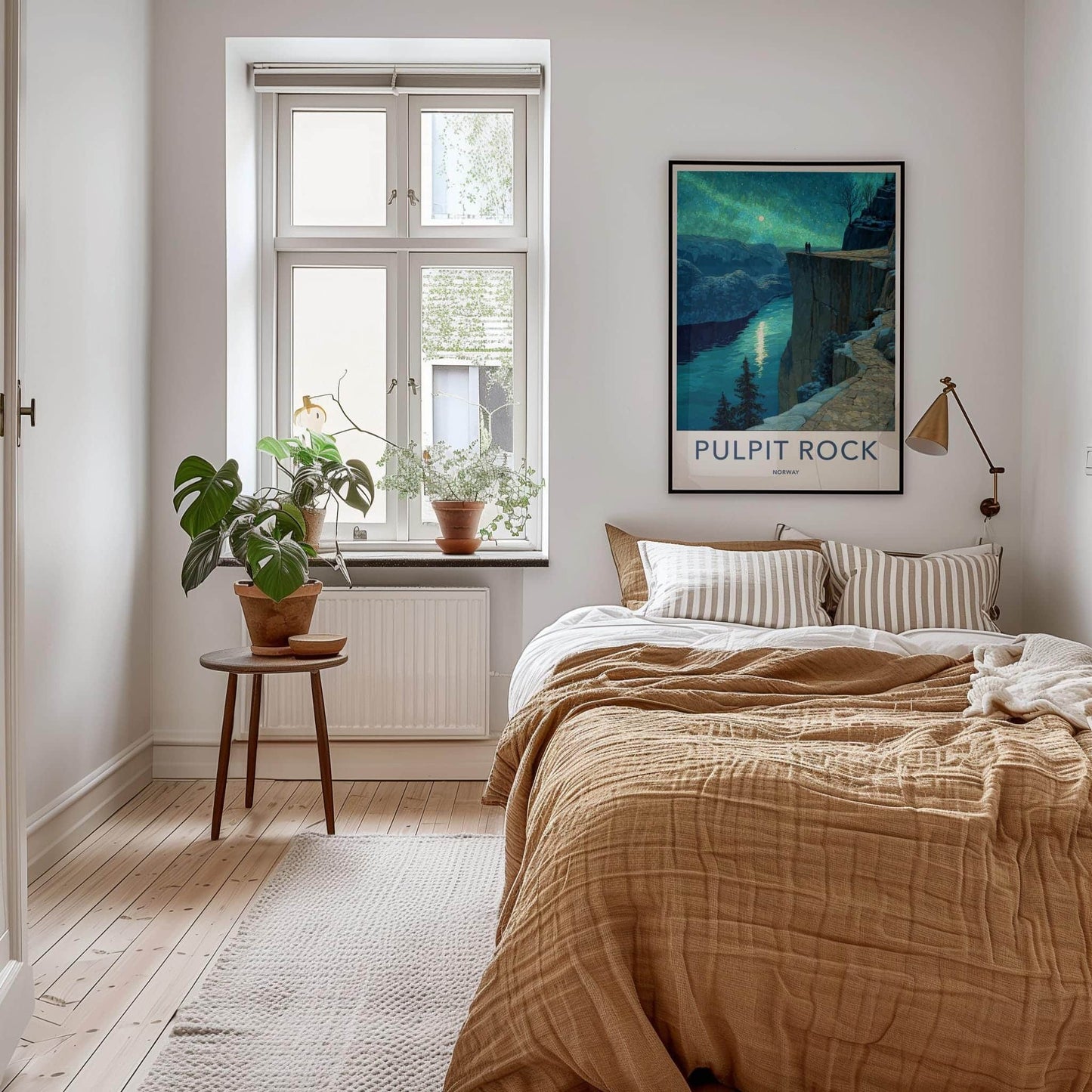 Pulpit Rock Poster - Norway Travel Art - Moonlit Fjord View Home Decor