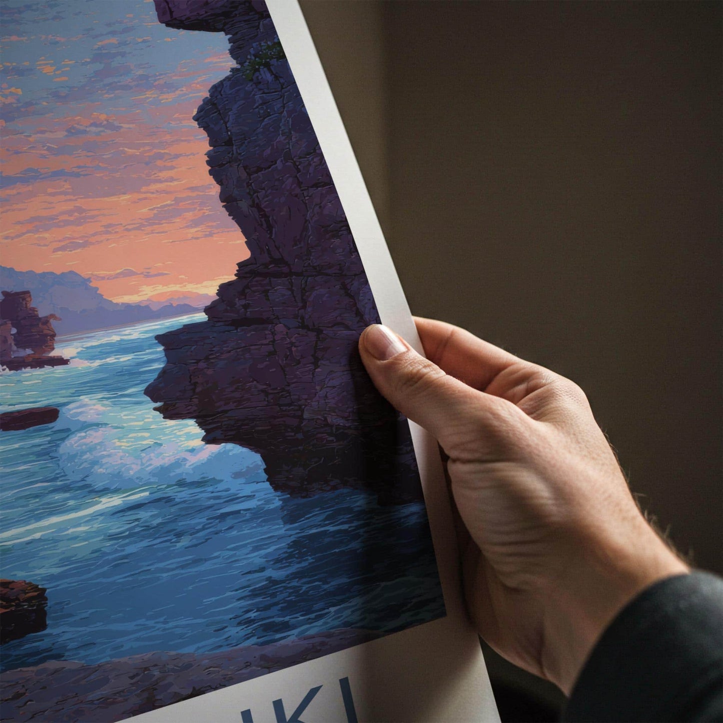Punaikaiki Poster - New Zealand Travel Art - Rugged Coastal Rocks Home Decor