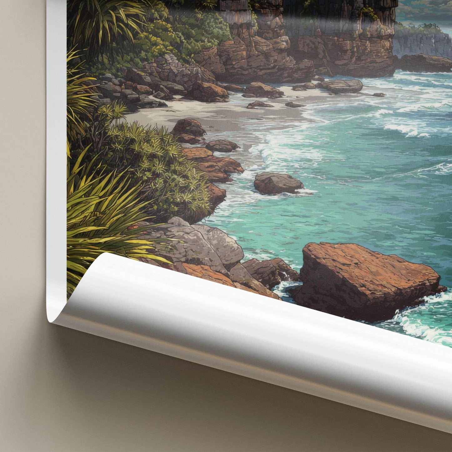 Punakaiki Poster - New Zealand Wall Art - Coastal Cliffs Beach Home Decor