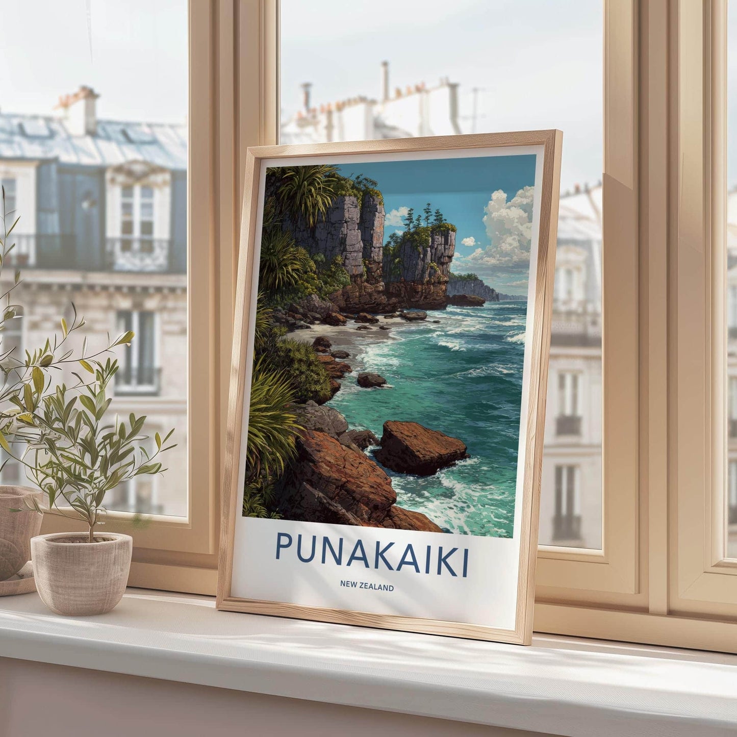Punakaiki Poster - New Zealand Wall Art - Coastal Cliffs Beach Home Decor