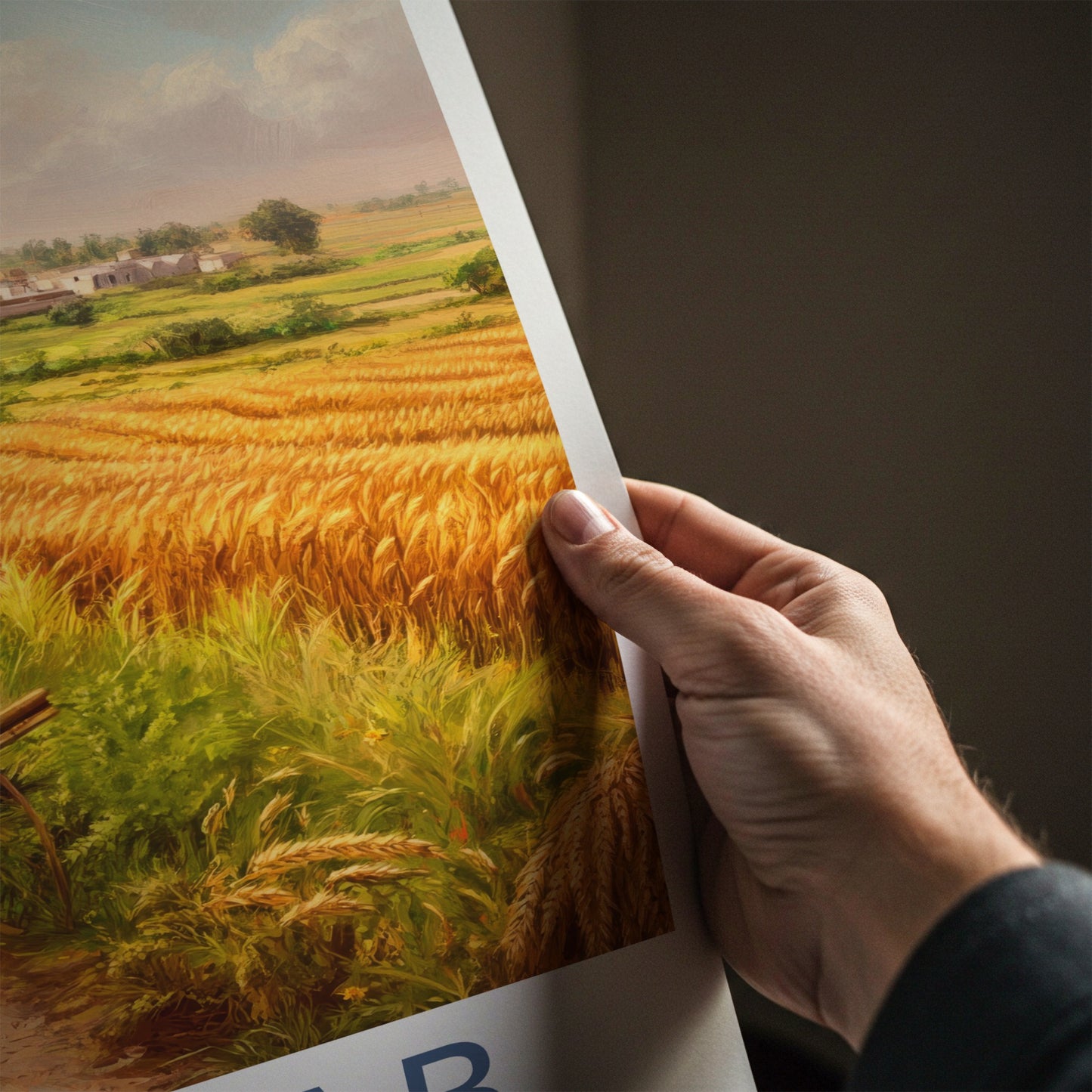 Punjab Poster - India Art Print - Punjab Village Harvest Path Home Decor