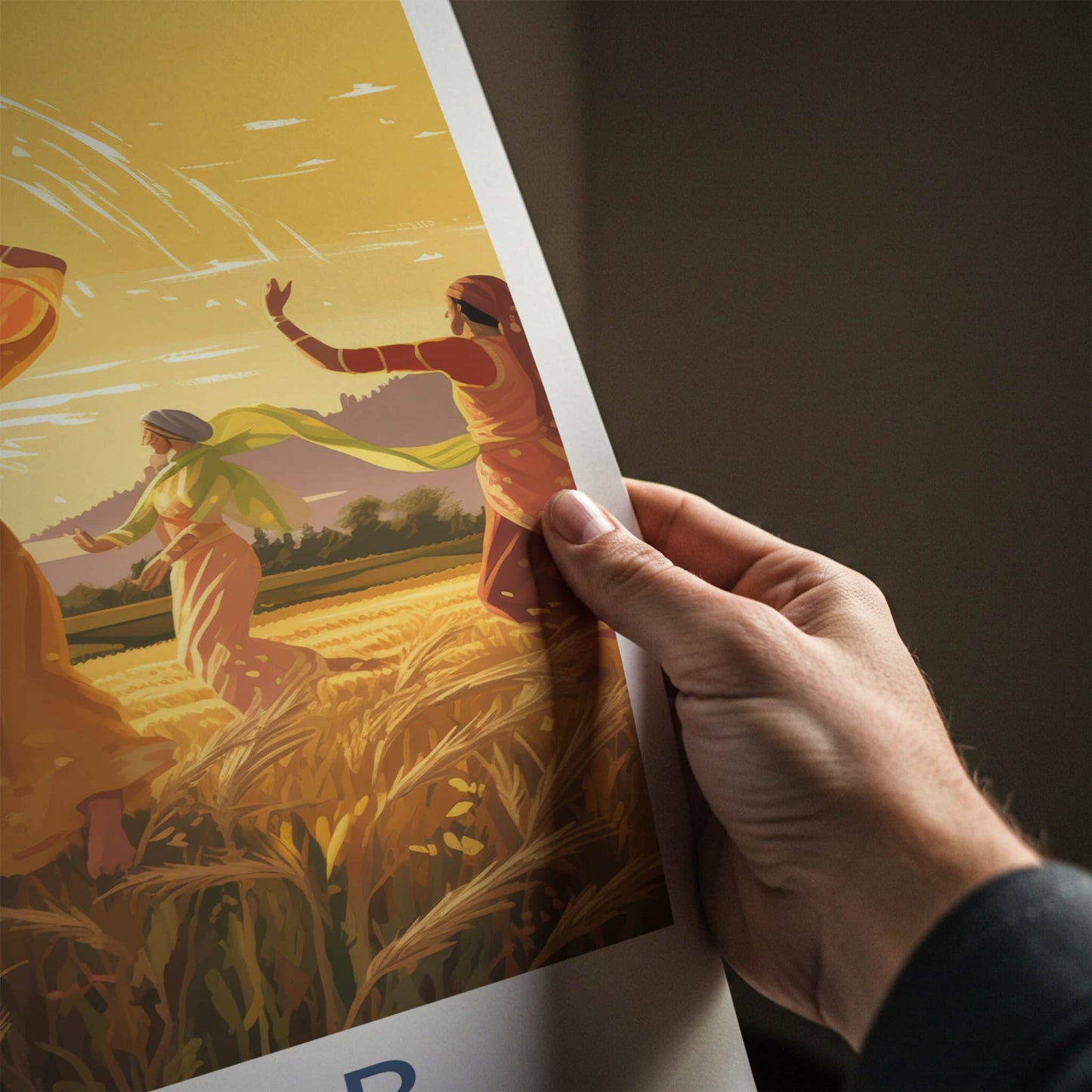 Punjab Poster - India Travel Art - Punjab Dancing Women Home Decor