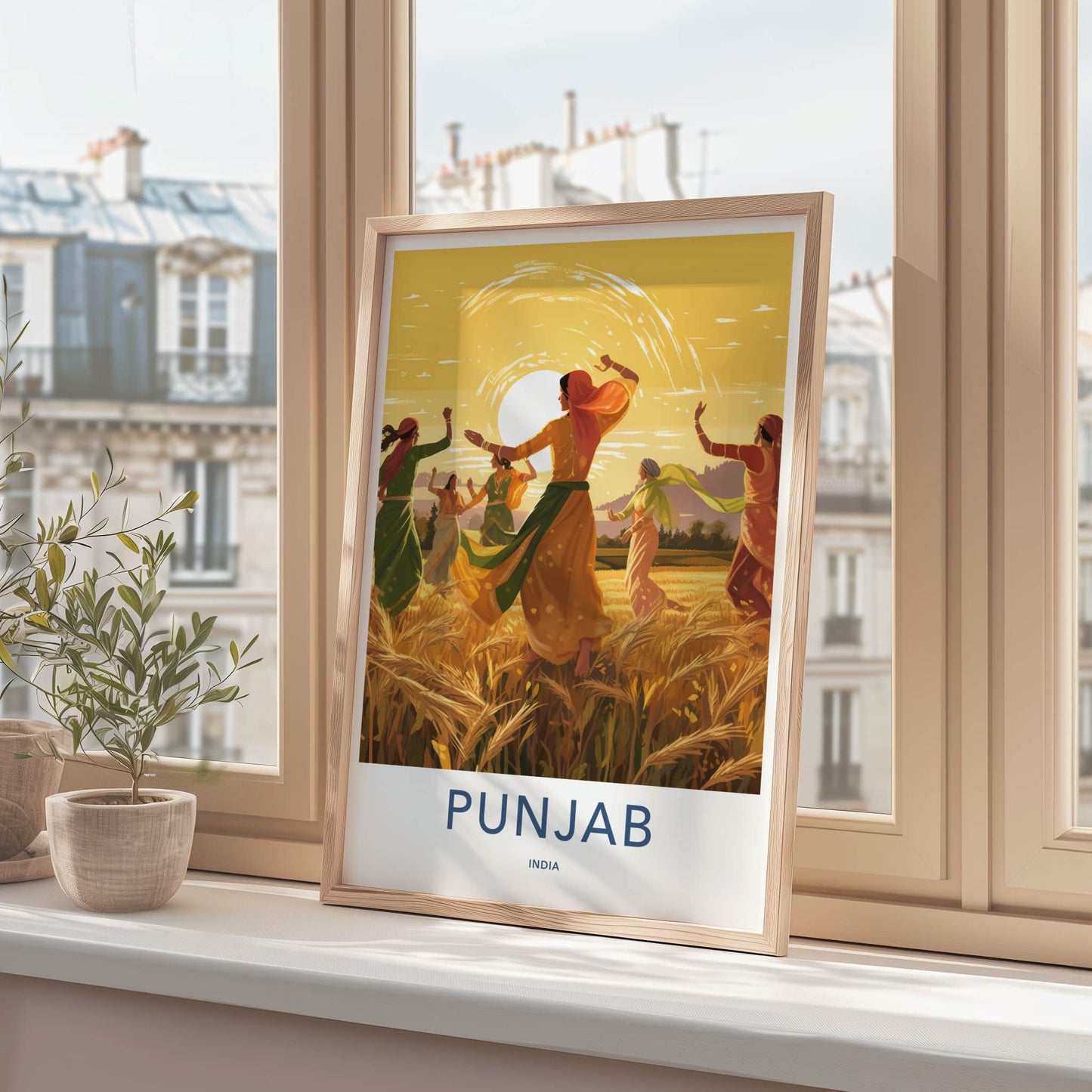 Punjab Poster - India Travel Art - Punjab Dancing Women Home Decor
