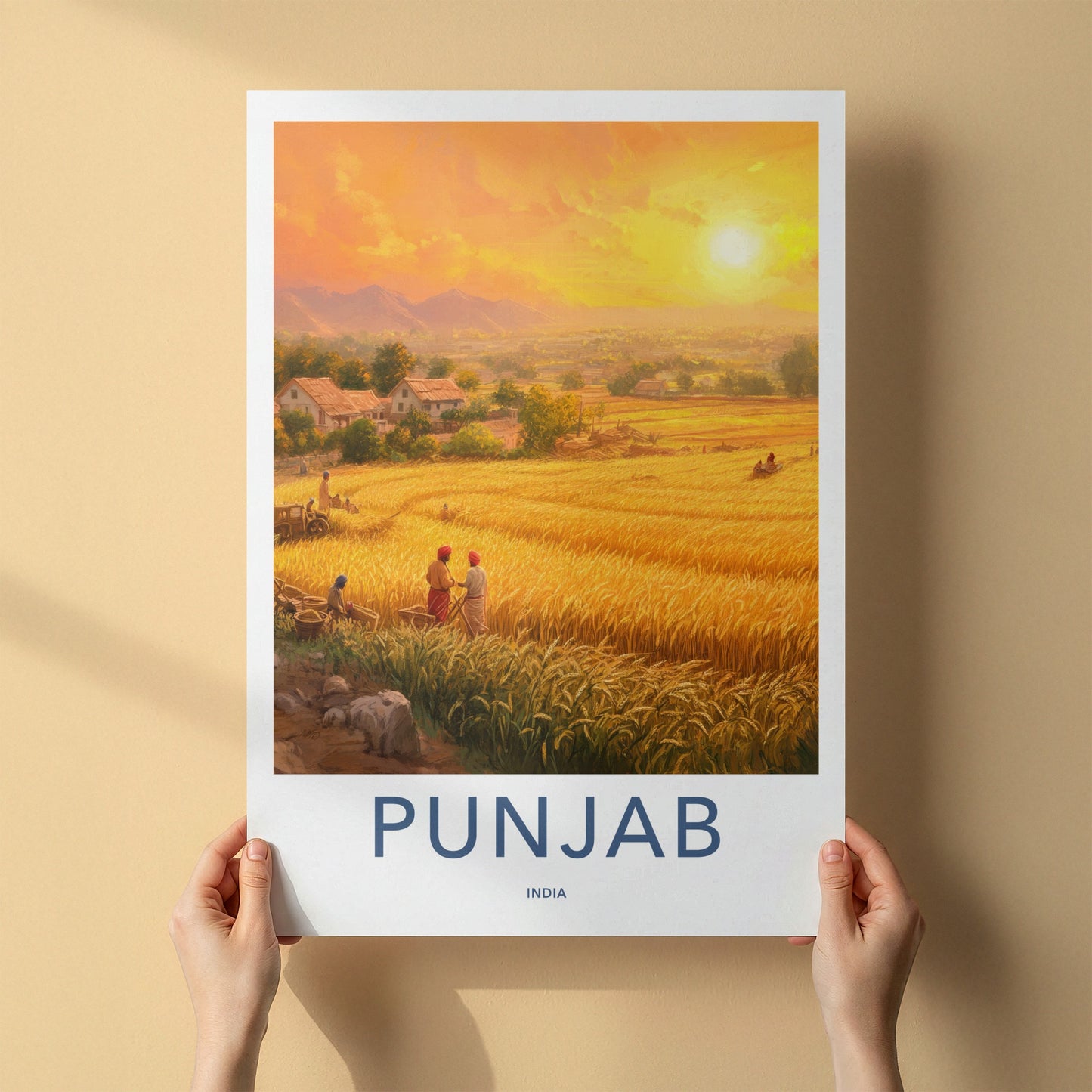 Punjab Poster - India Travel Art - Punjab Golden Harvest Home Decor
