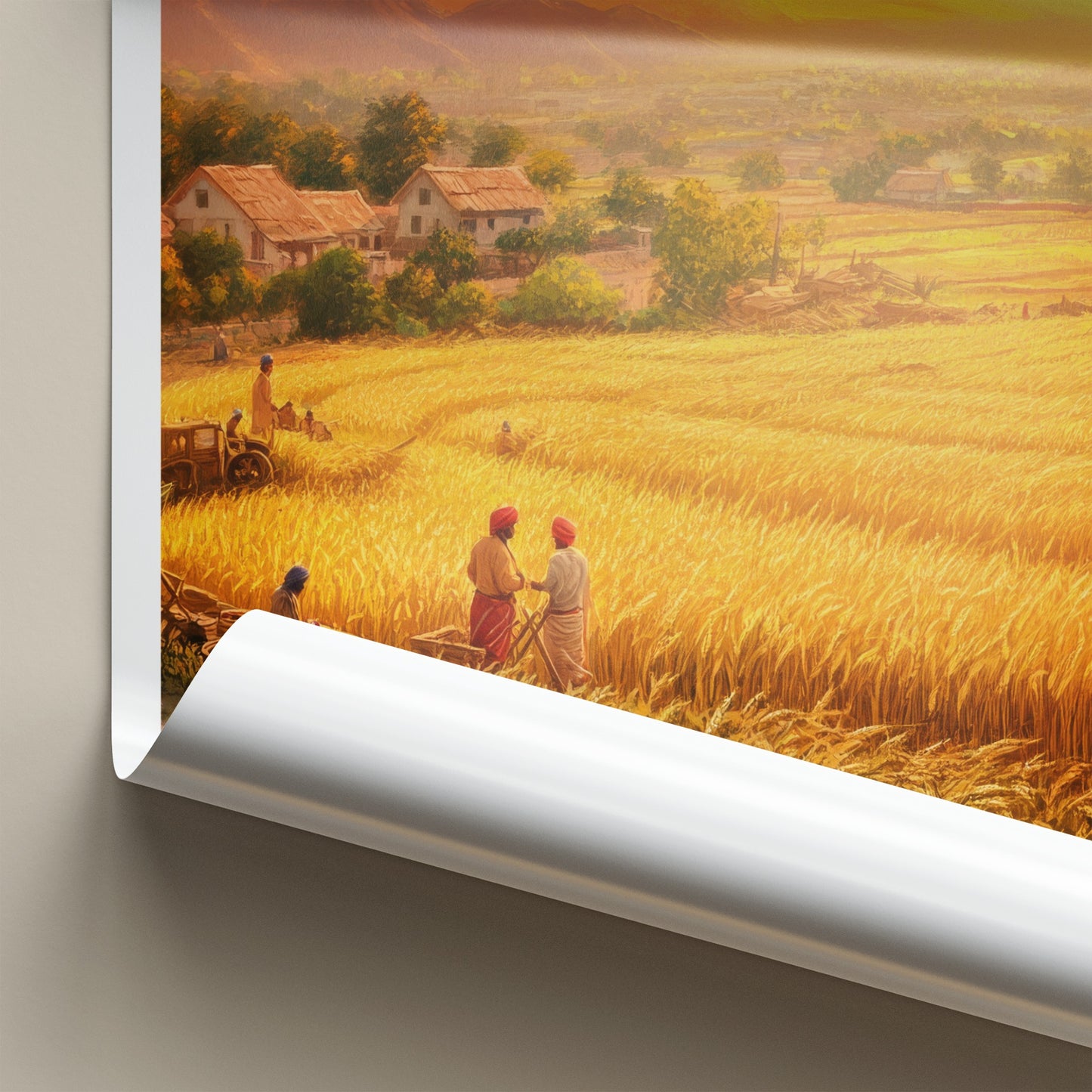 Punjab Poster - India Travel Art - Punjab Golden Harvest Home Decor