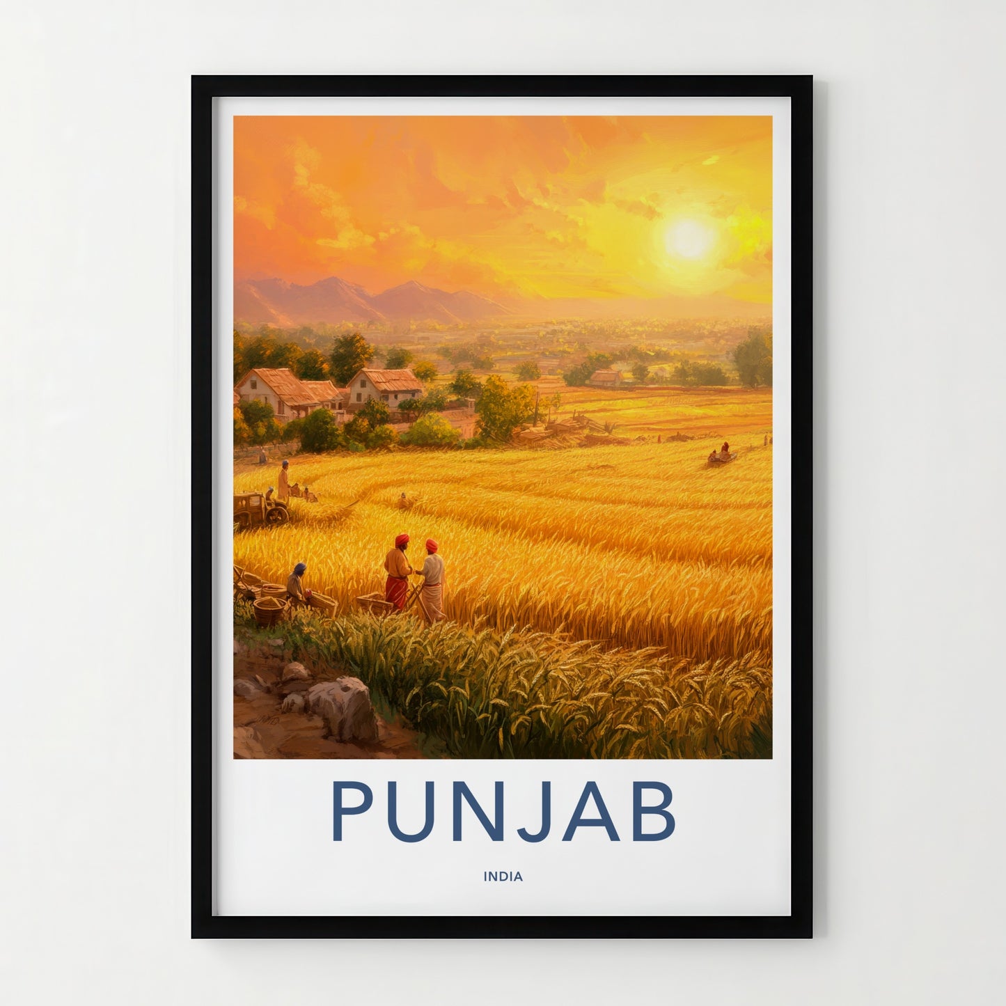 Punjab Poster - India Travel Art - Punjab Golden Harvest Home Decor