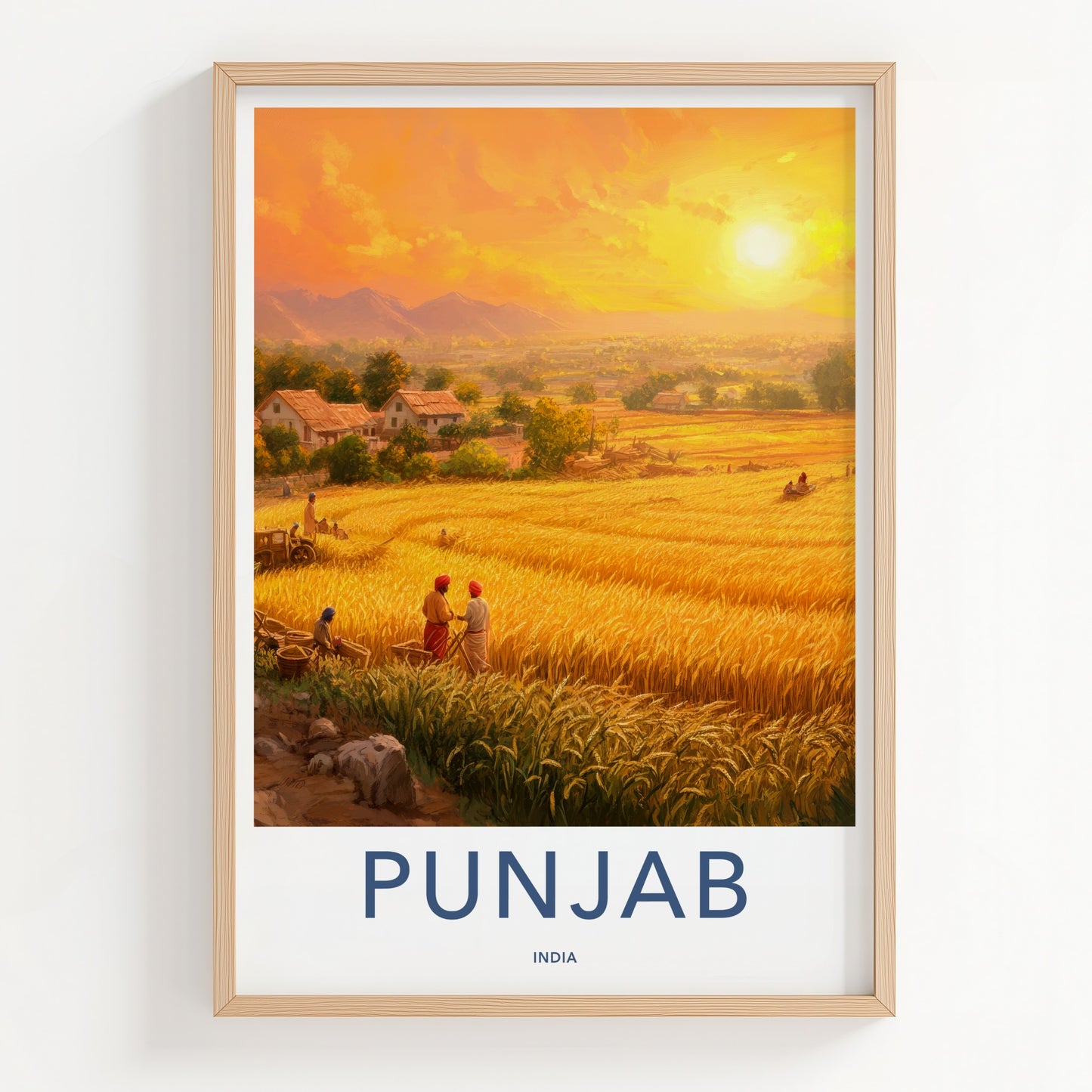 Punjab Poster - India Travel Art - Punjab Golden Harvest Home Decor