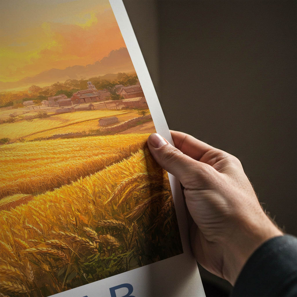 Punjab Poster - India Travel Art - Punjab Golden Wheat Harvest Home Decor