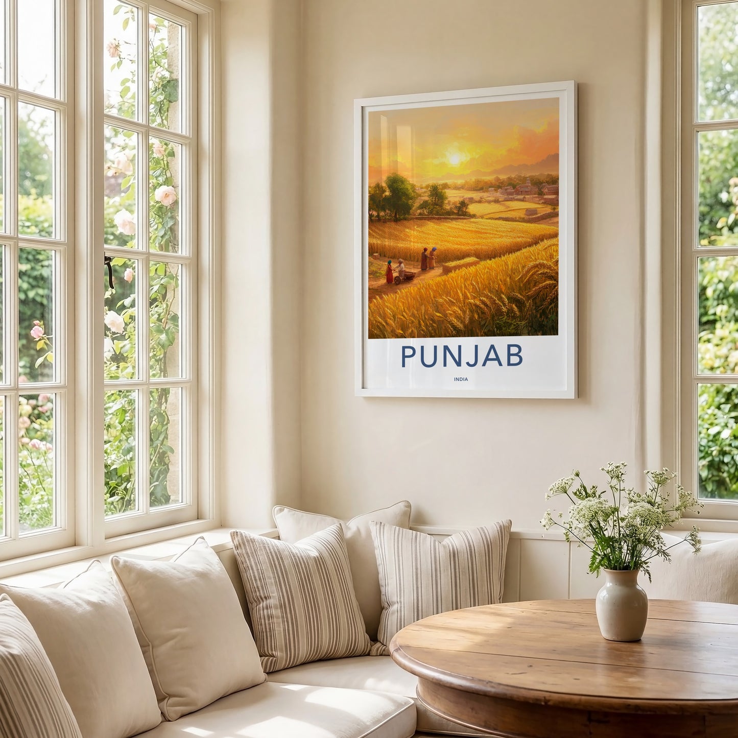 Punjab Poster - India Travel Art - Punjab Golden Wheat Harvest Home Decor