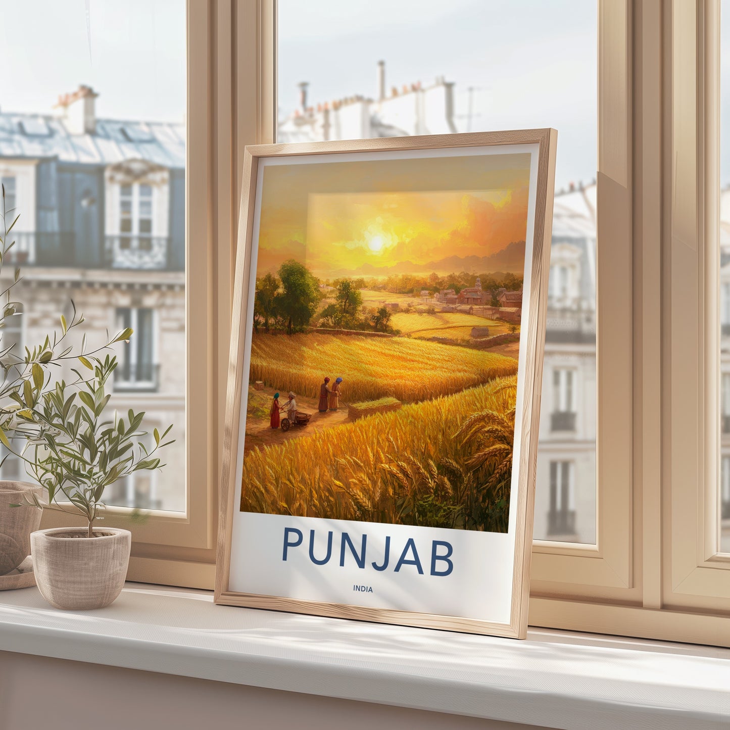 Punjab Poster - India Travel Art - Punjab Golden Wheat Harvest Home Decor