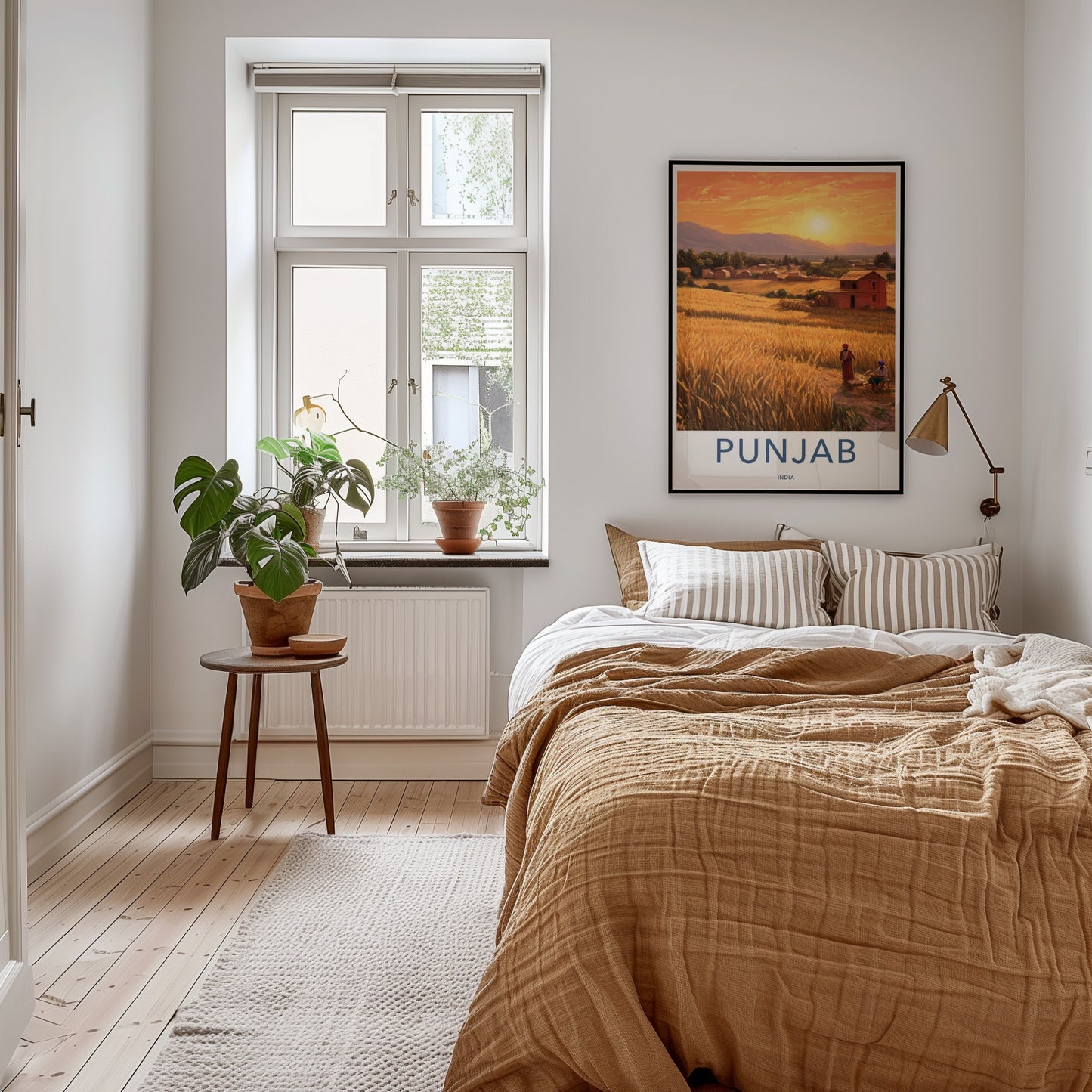 Punjab Poster - India Travel Art - Punjab Harvest Sunset Home Decor
