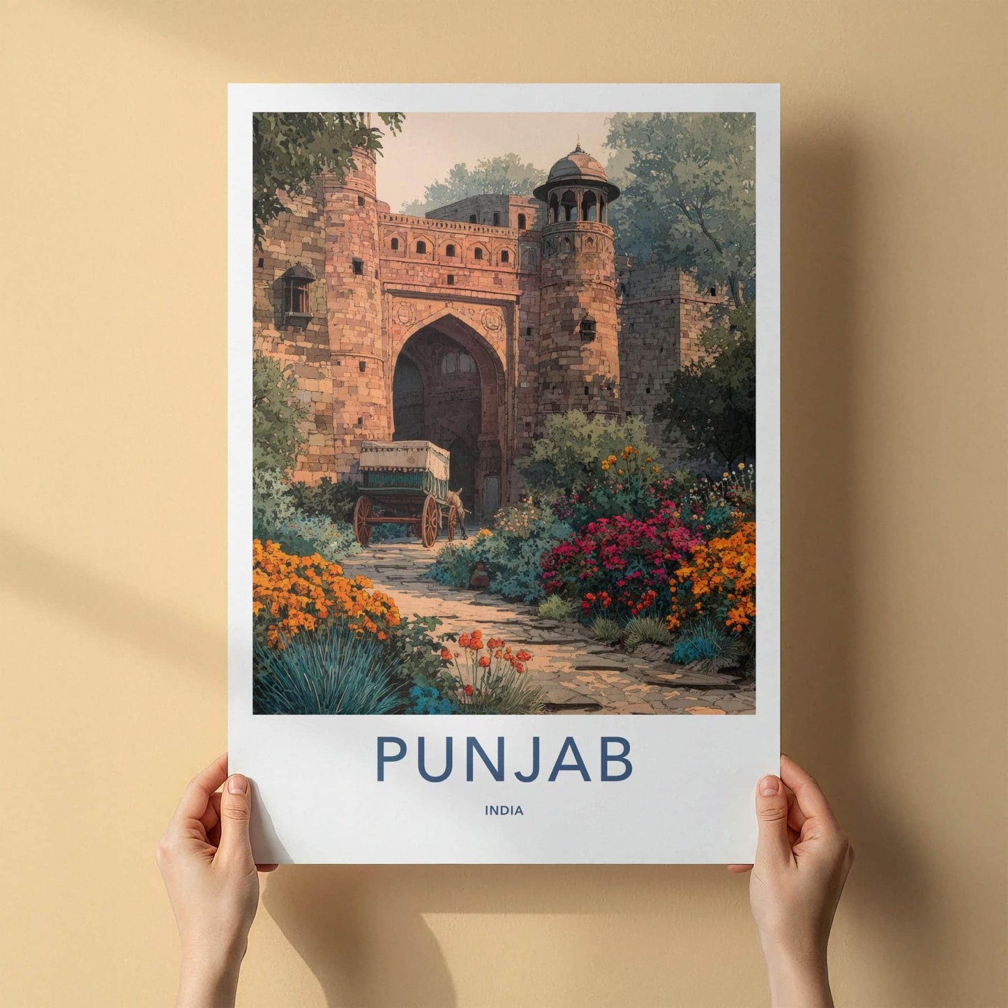 Punjab Poster - India Travel Art - Punjab Historic Ancient Gate Home Decor