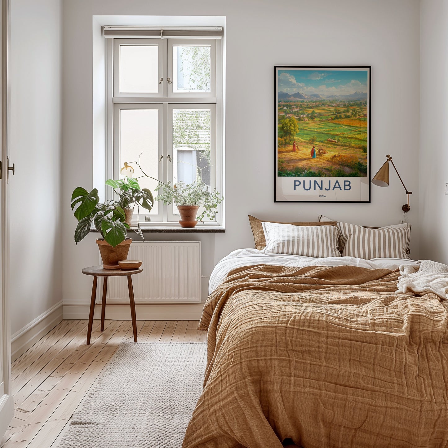 Punjab Poster - India Wall Art - Punjab Rural Farming Scene Home Decor
