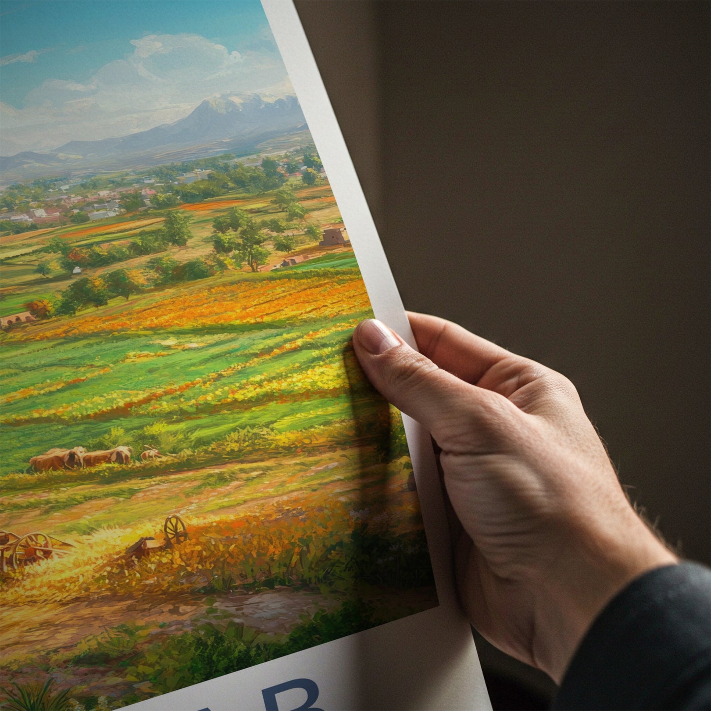 Punjab Poster - India Wall Art - Punjab Rural Farming Scene Home Decor