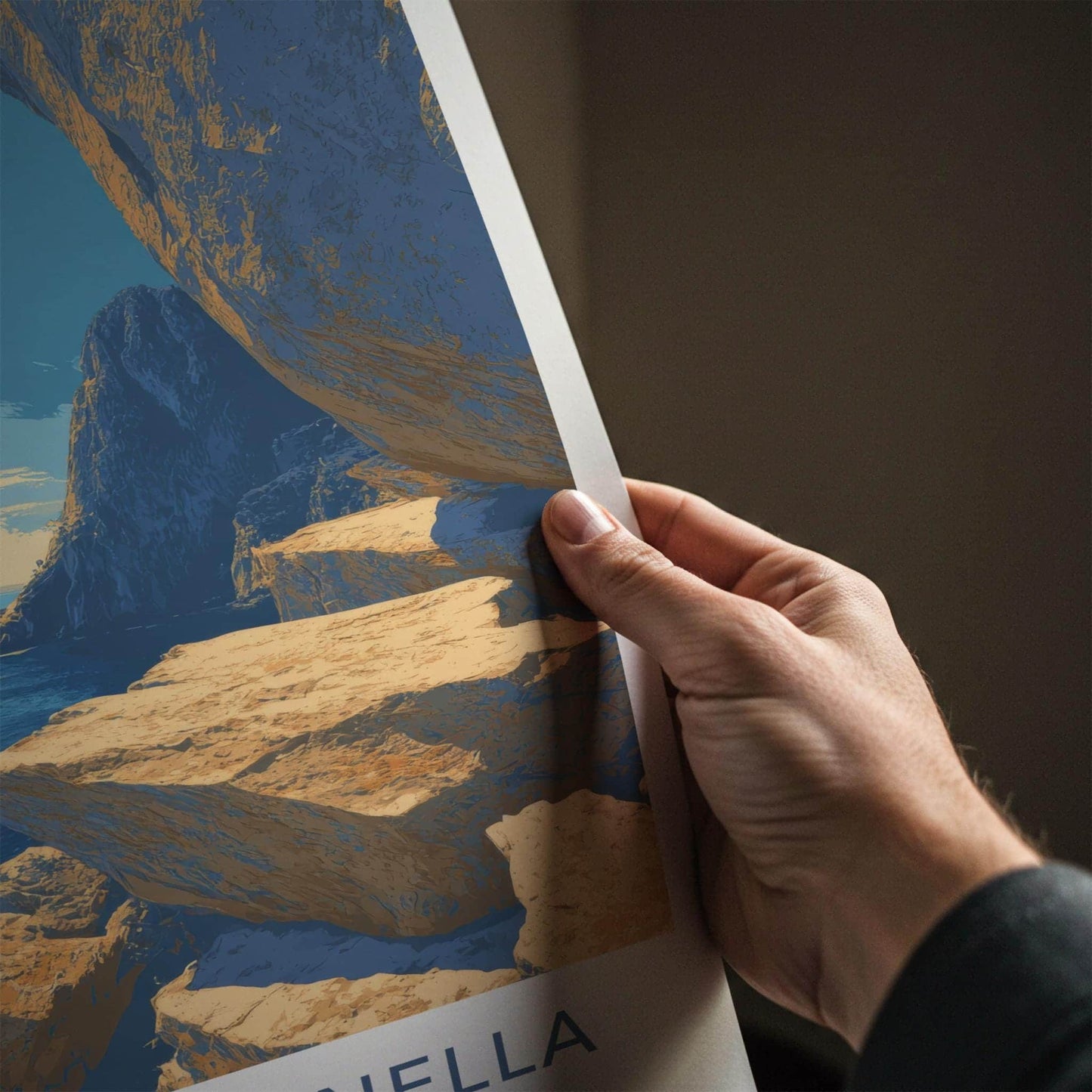 Punta Campanella Poster - Italy Travel Art - Dramatic Sea Cliffs Home Decor