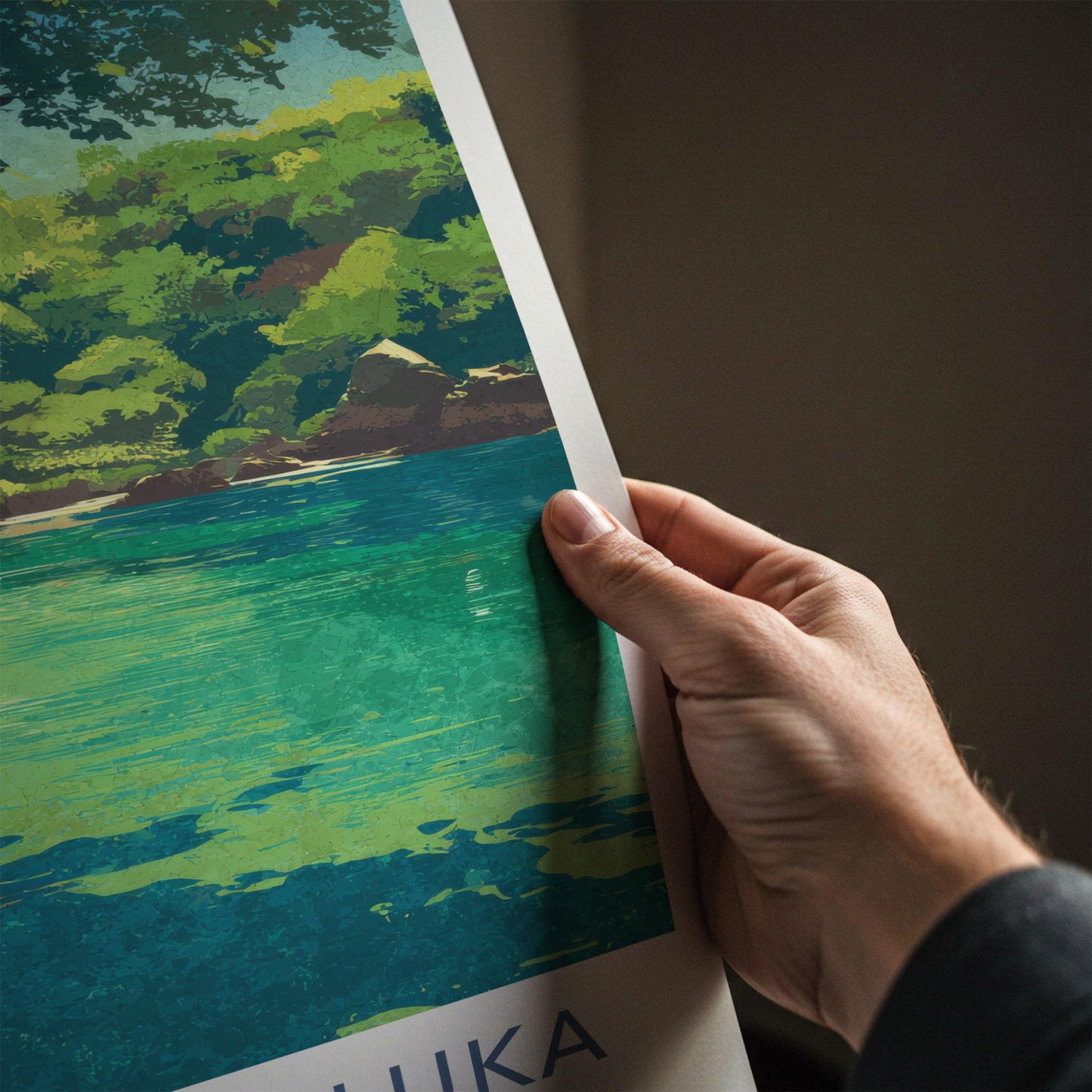 Pupnatska Luka Poster - Croatia Travel Art - Green Lush Coast Home Decor