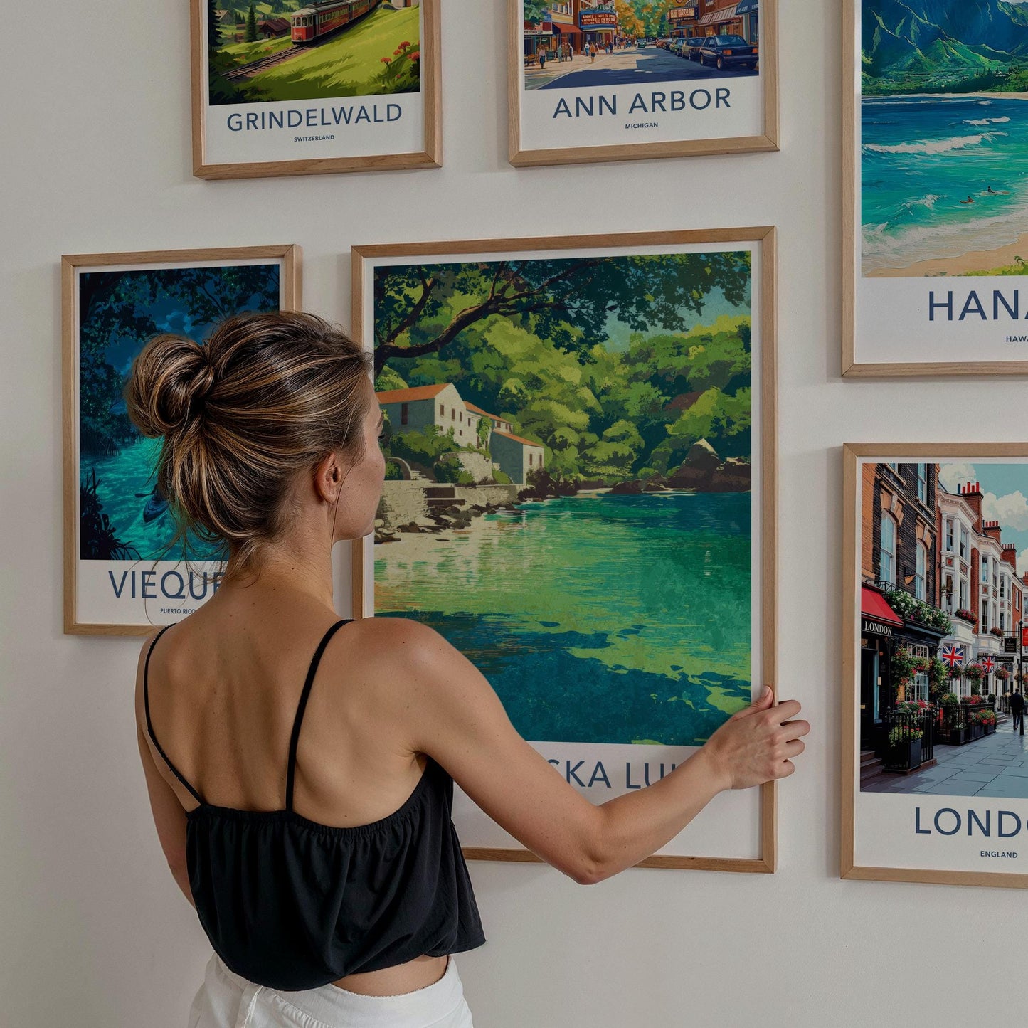 Pupnatska Luka Poster - Croatia Travel Art - Green Lush Coast Home Decor