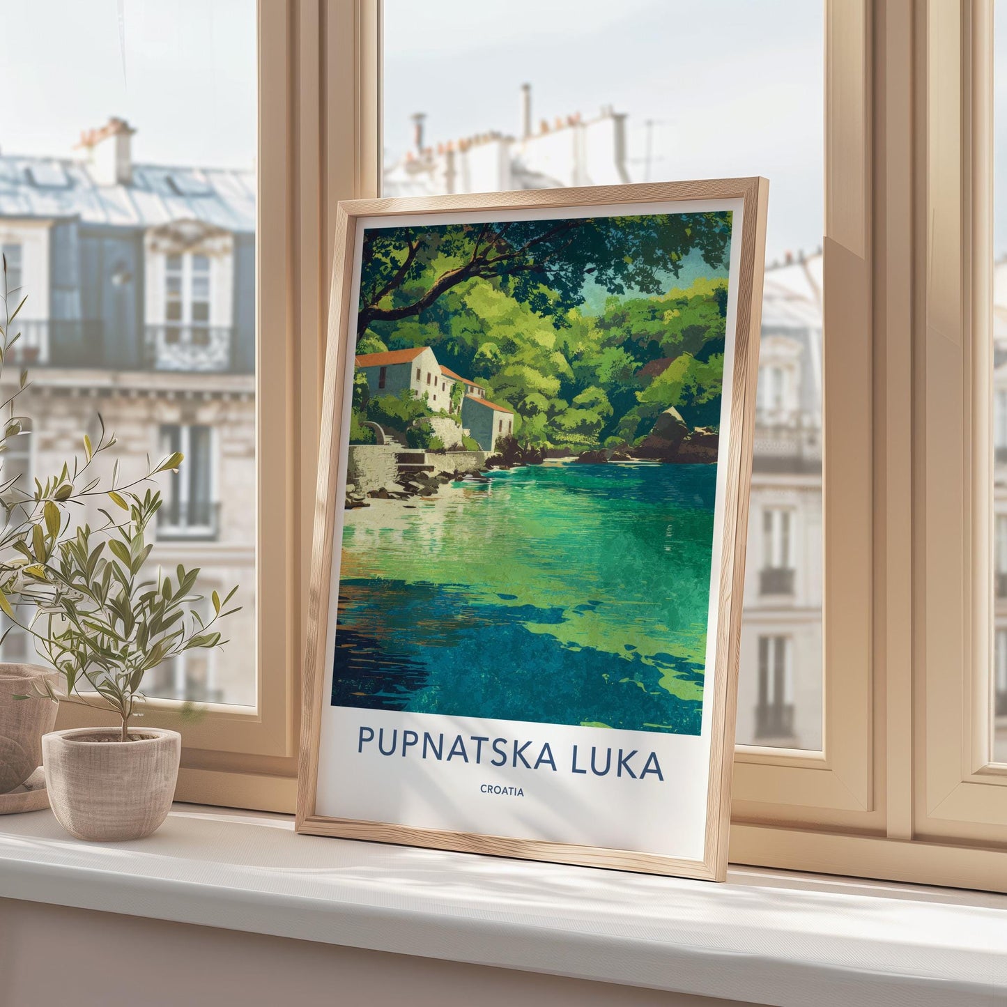 Pupnatska Luka Poster - Croatia Travel Art - Green Lush Coast Home Decor