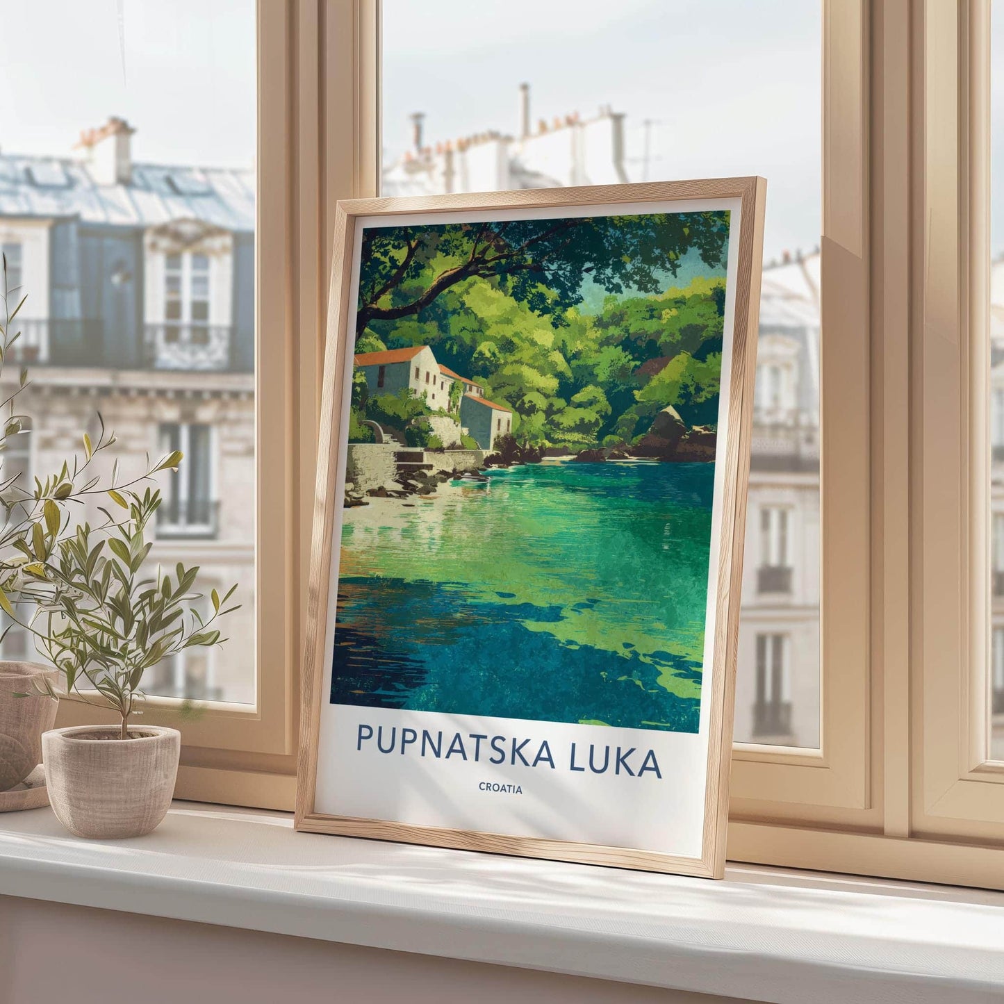 Pupnatska Luka Poster - Croatia Travel Art - Green Lush Coast Home Decor