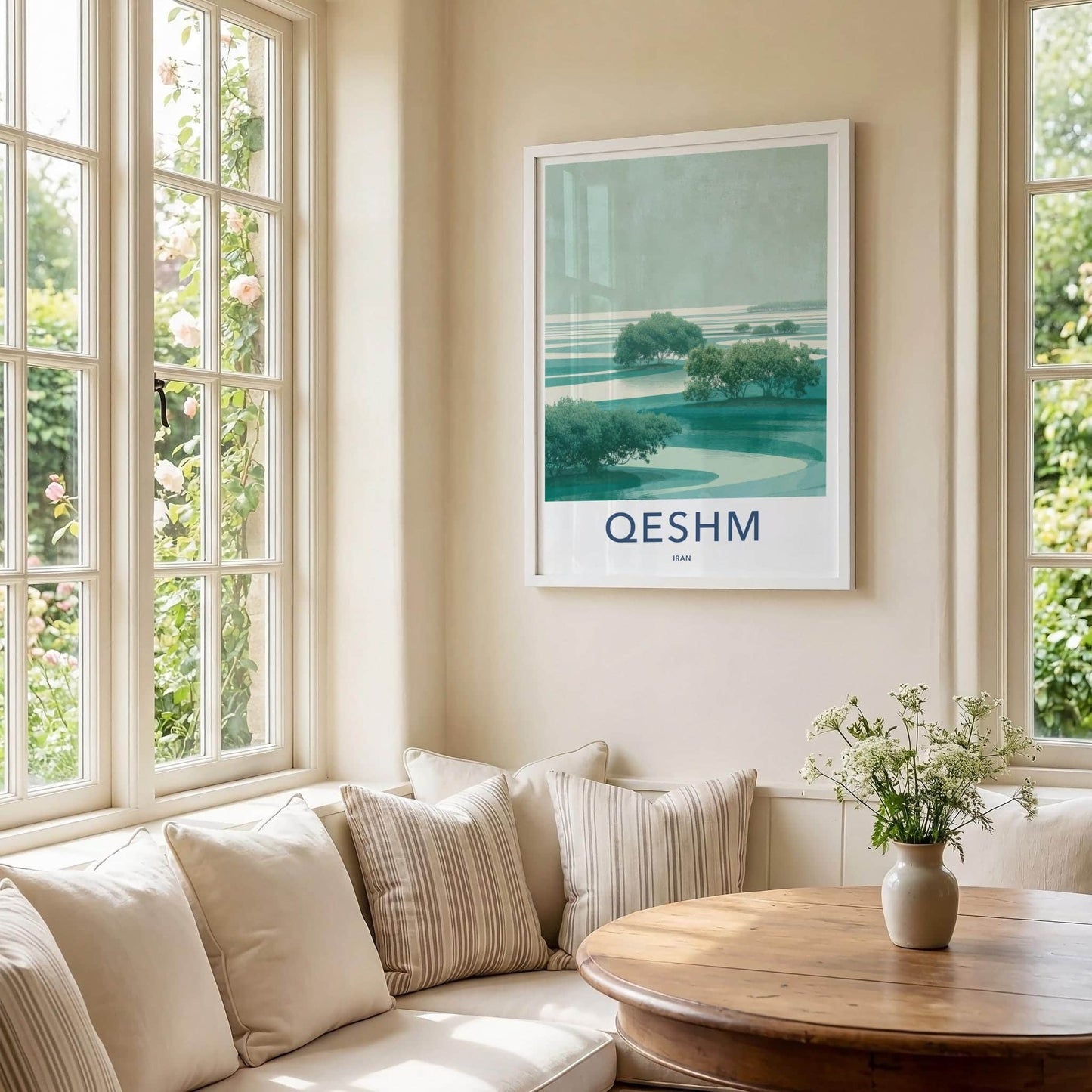 Qeshm Poster - Iran Travel Art - Green Mangrove Inlet Home Decor
