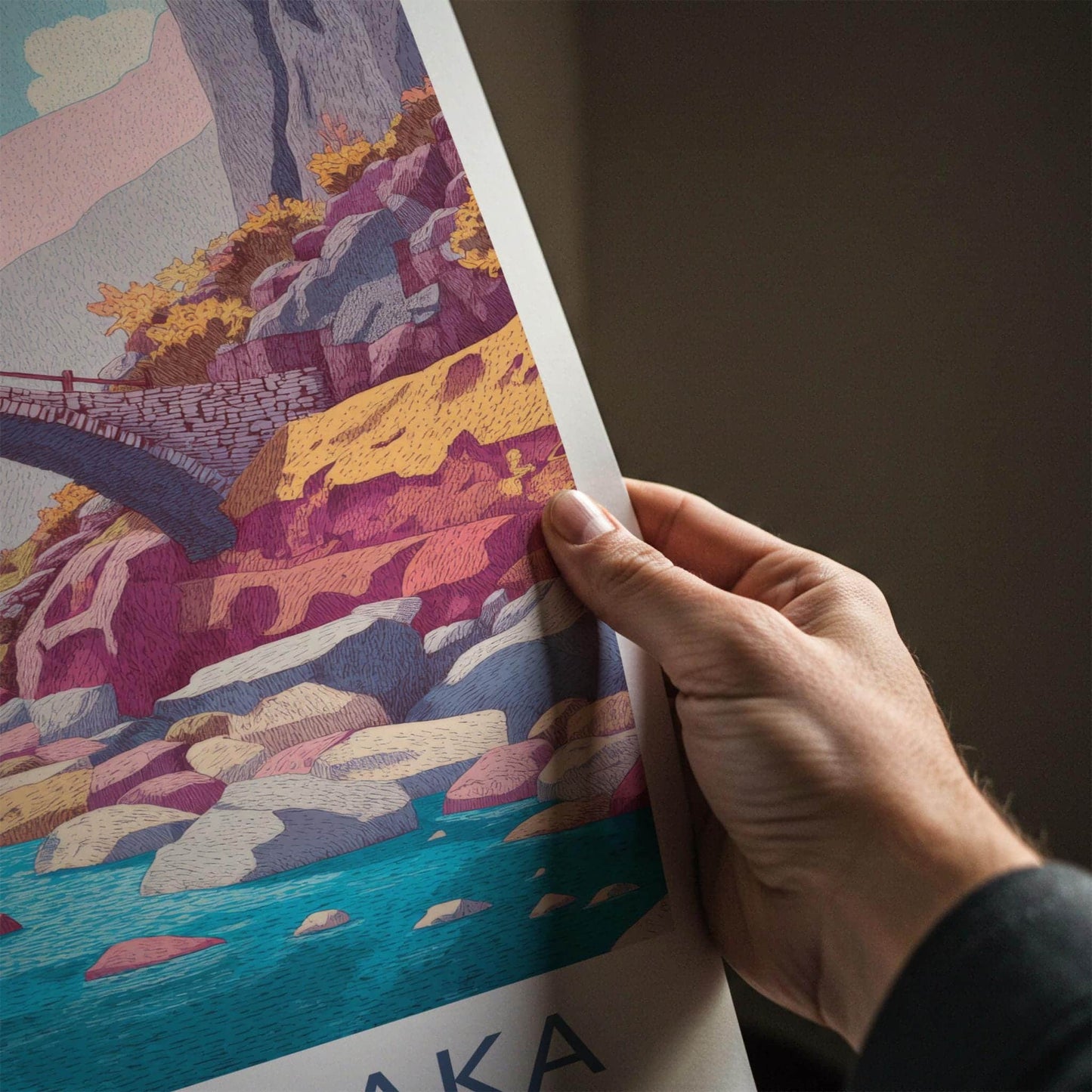 Qeswachaka Poster - Peru Travel Art - Ancient Stone Bridge Home Decor