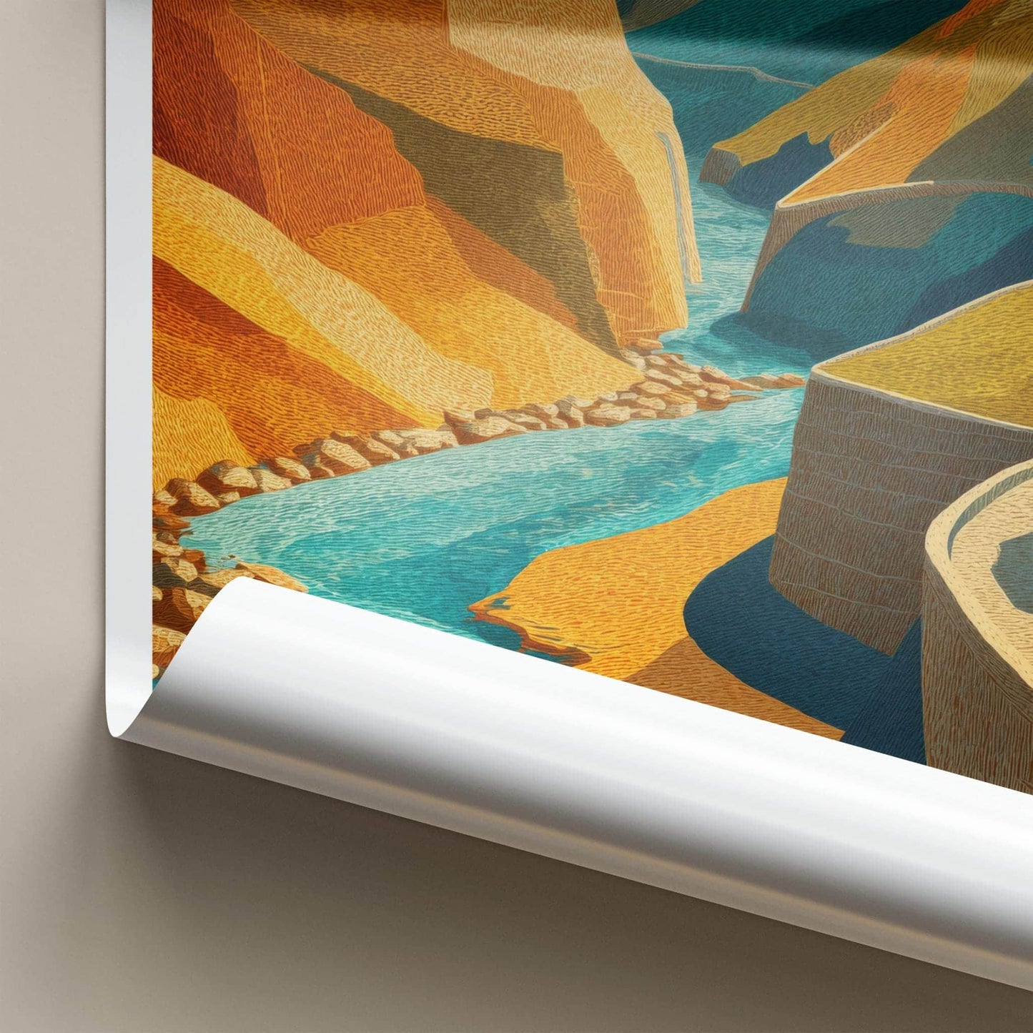 Qeswachaka Poster - Peru Travel Art - Textured River Valley Home Decor