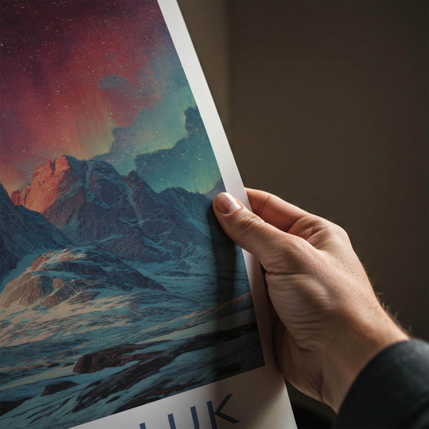 Qikiqtaaluk Poster - Canada Travel Art - Vibrant Sky Mountains Home Decor