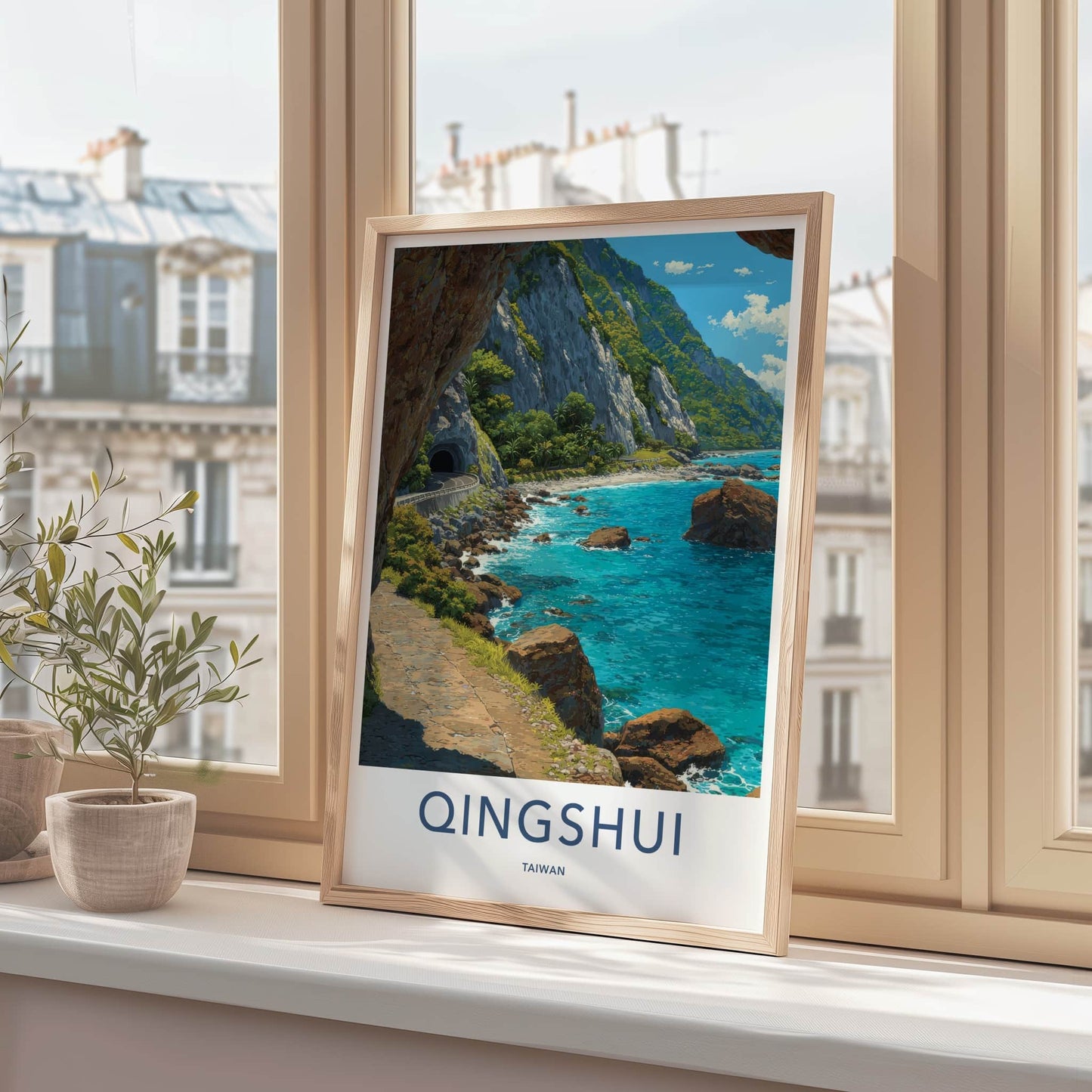 Qingshui Poster - Taiwan Coastal Tunnel Road Art Print Home Decor