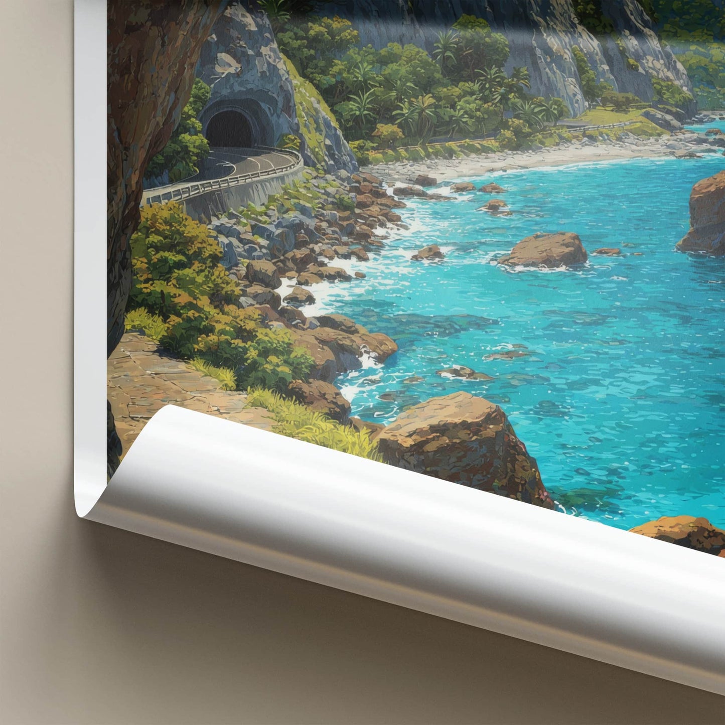 Qingshui Poster - Taiwan Coastal Tunnel Road Art Print Home Decor