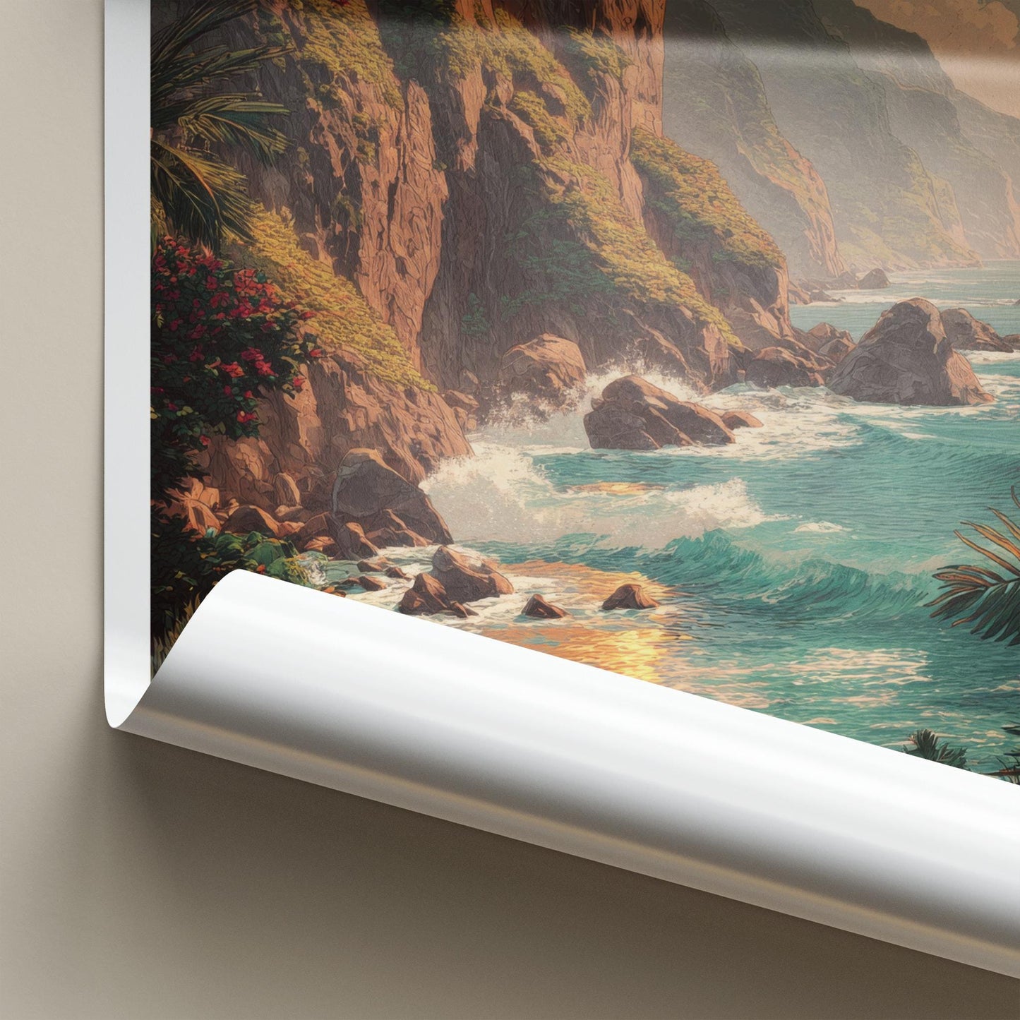 Qingshui Poster - Taiwan Travel Art - Coastal Cliff Waves Home Decor