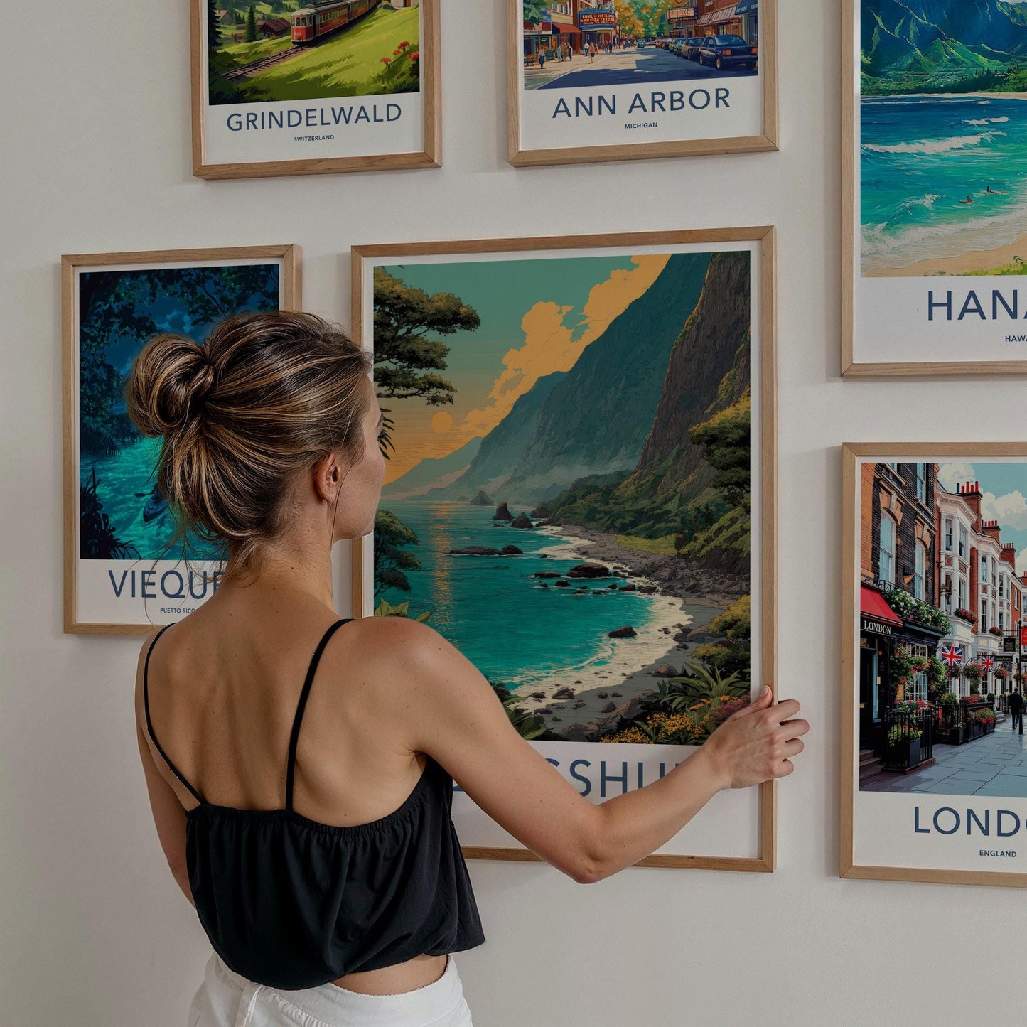 Qingshui Poster - Taiwan Travel Art - Lush Mountainous Coastal Wall Decor