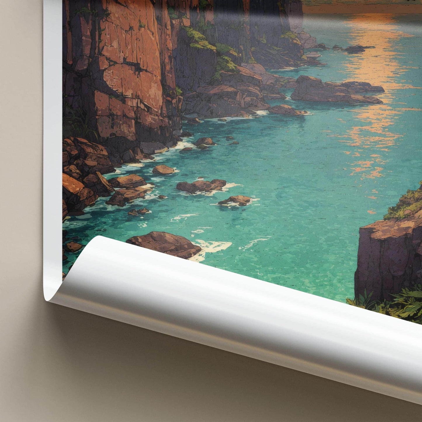 Qingshui Poster - Taiwan Travel Art - Tropical Cliffside Sunset Home Decor