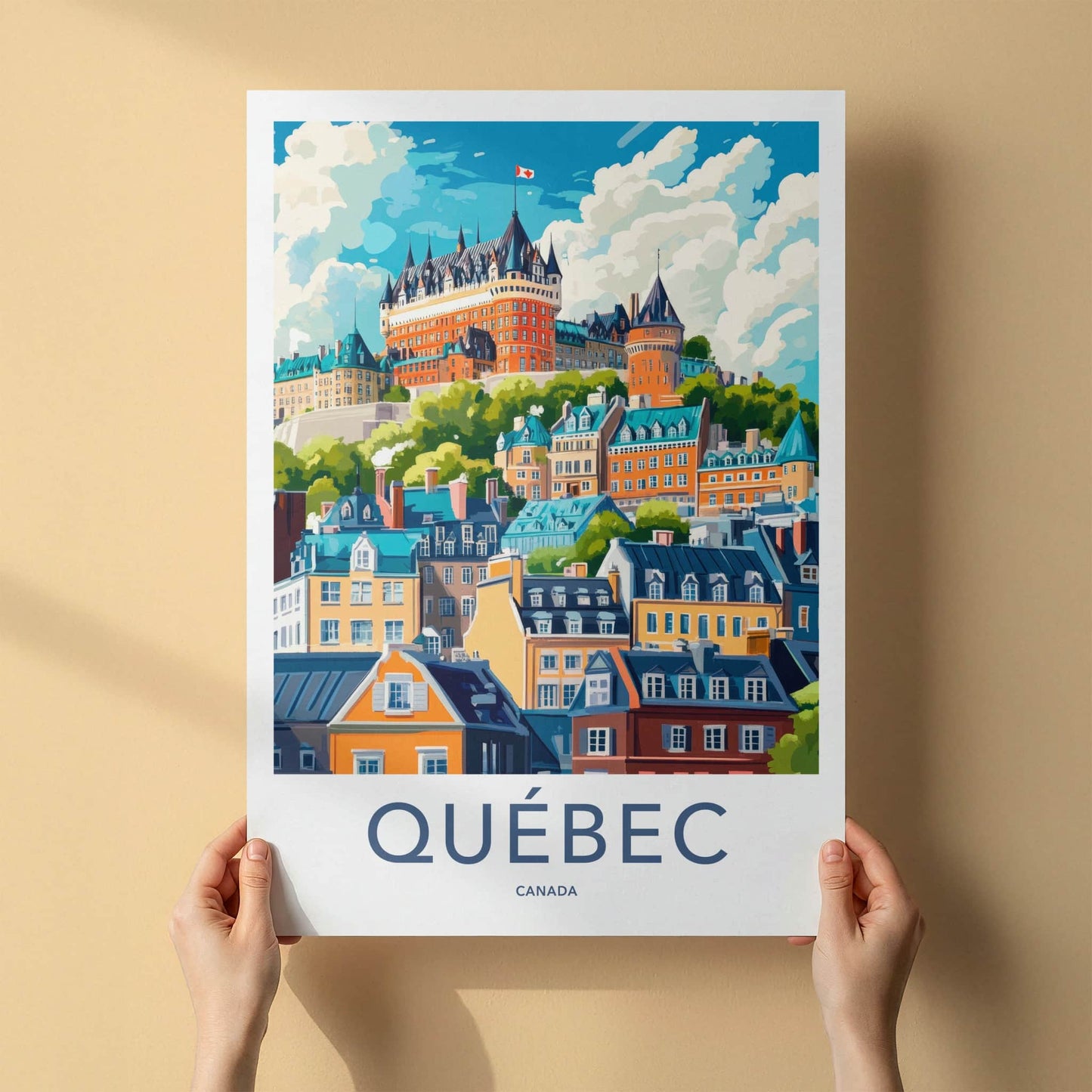 Quebec City Poster - Canada Travel Art - Vibrant Historic City Home Decor